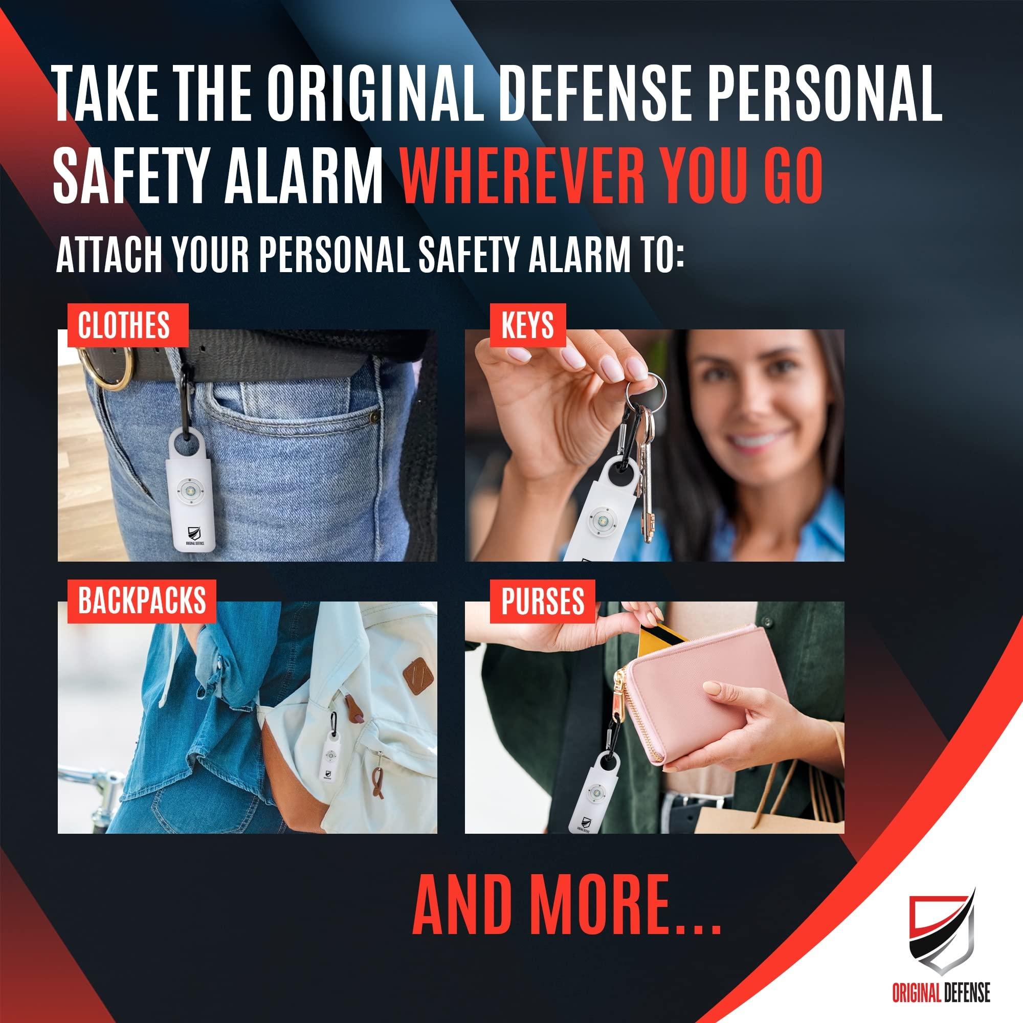 Original Defense® Siren Self-Defense Alarm (White) - 130 dB Keychain Alarm with LED Strobe Light for Women, Children, and Elderly - Police Recommended - Image 5