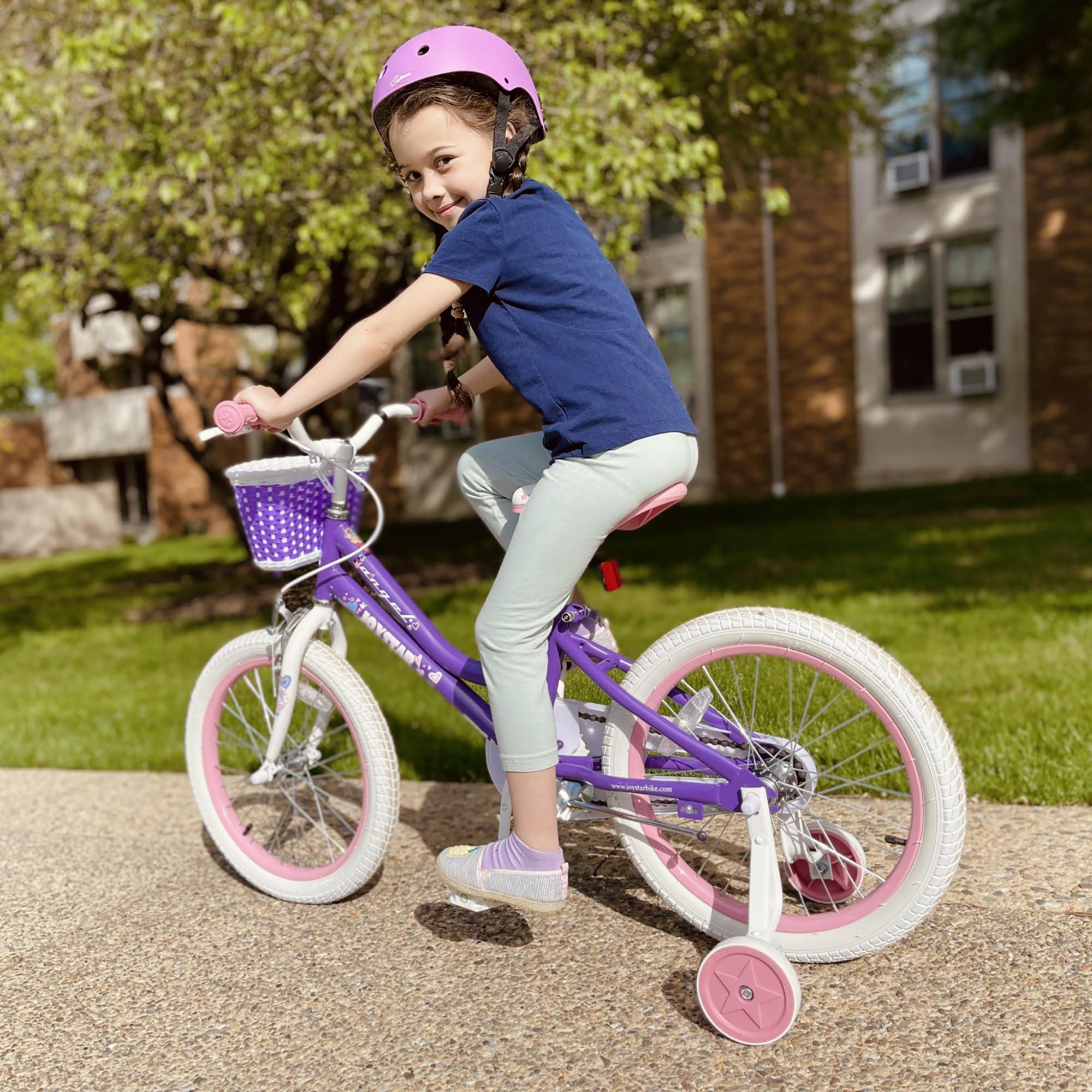JOYSTAR Angel Girls Bike for Toddlers and Kids Ages 2-13 Years Old, 12 14 16 18 20 Inch Kids Bike with Training Wheels & Basket, 20 24 Inch Girls Bicycle with Handbrake & Kickstand - Image 4