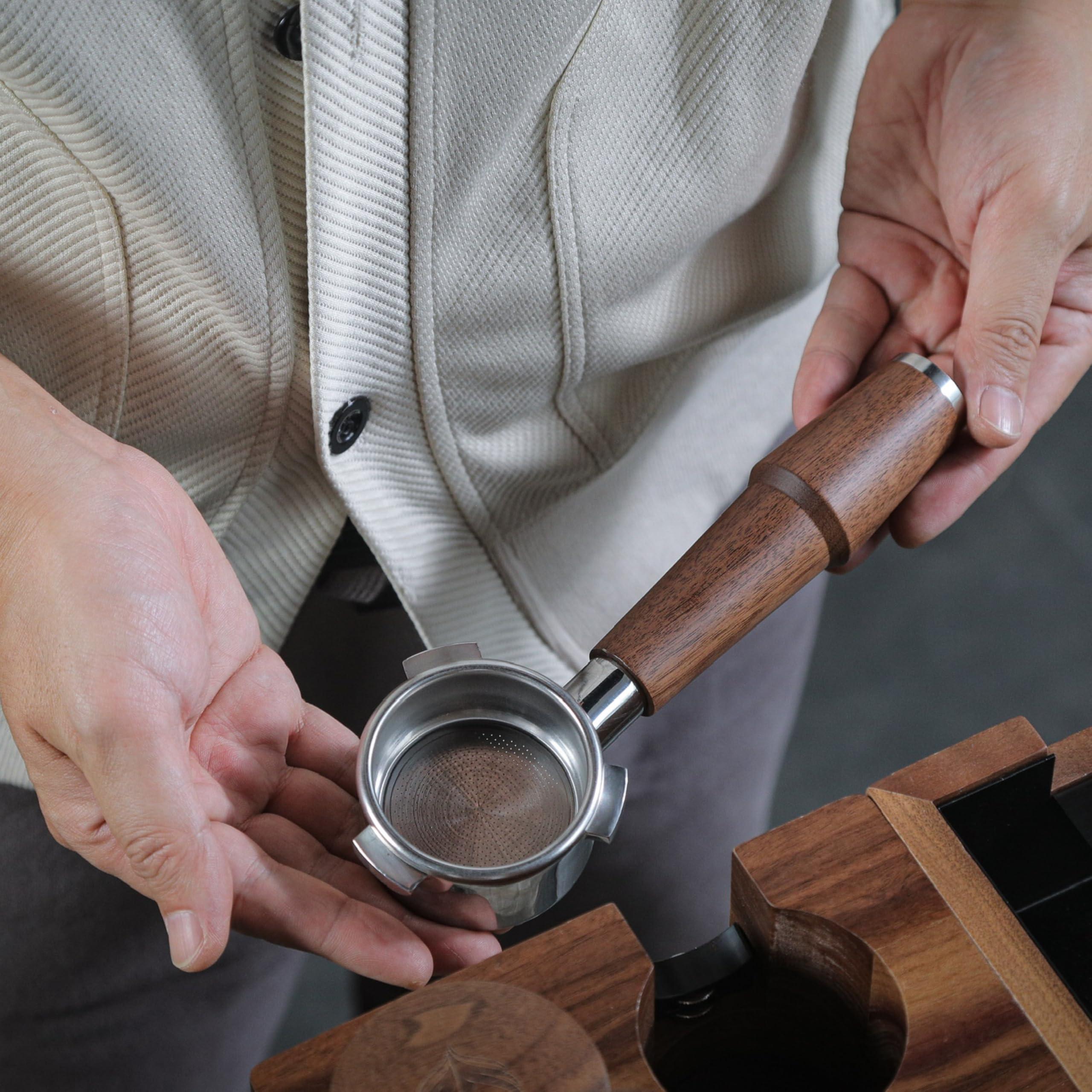 KNODOS 54mm Bottomless Portafilter V2 with Upgraded American Walnut Handle - Compatible with Breville Barista Express, Pro, Touch, Bambino, Plus, Infuser, Duo Temp Pro- Includes 18-21g Filter Basket - Image 2