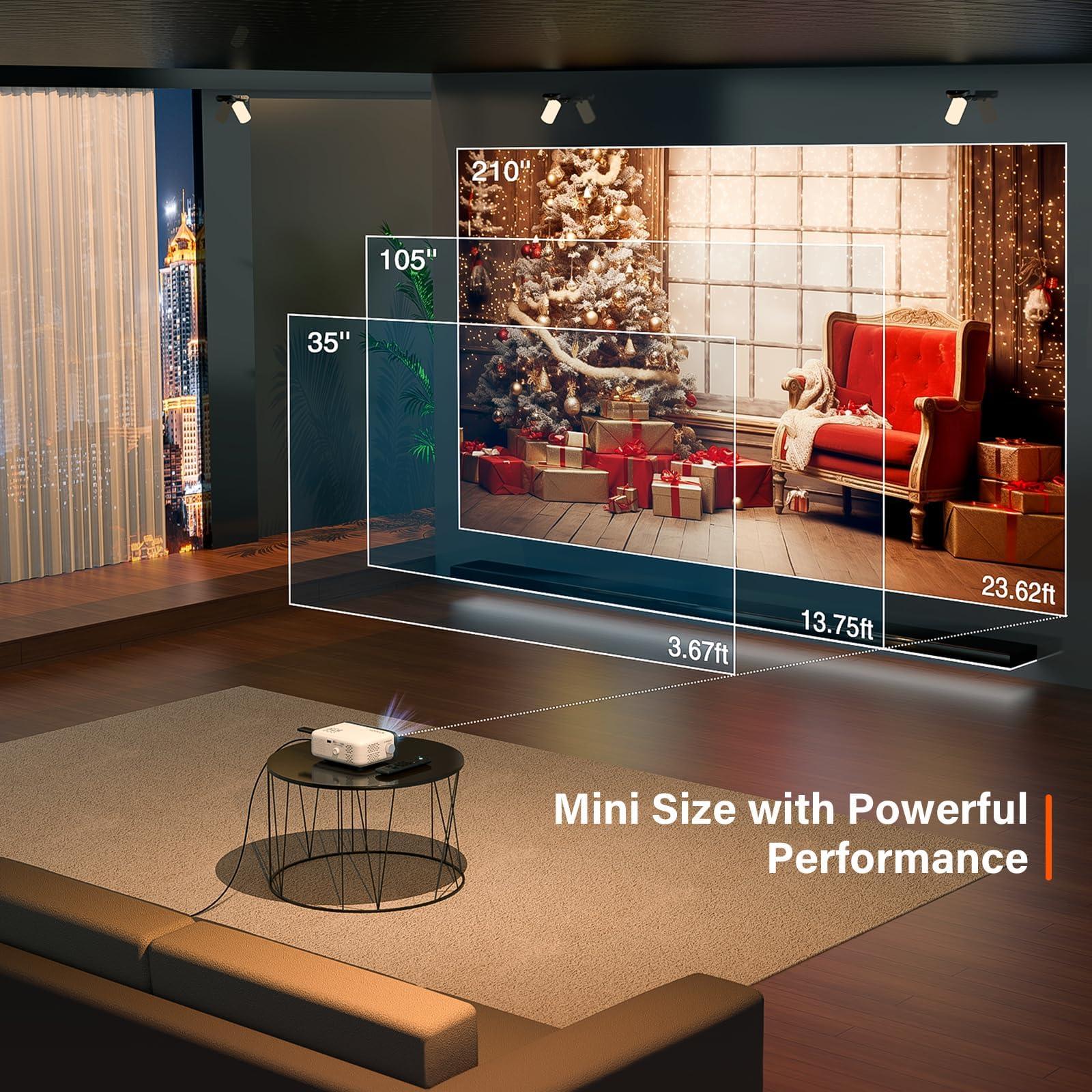 Mini Projector, VOPLLS 1080P Full HD Supported Video Projector, Portable Outdoor Home Theater Movie Projector, 50% Zoom, Compatible with HDMI, USB, AV, Smartphone/Tablet/Laptop (Small Projector) - Image 3