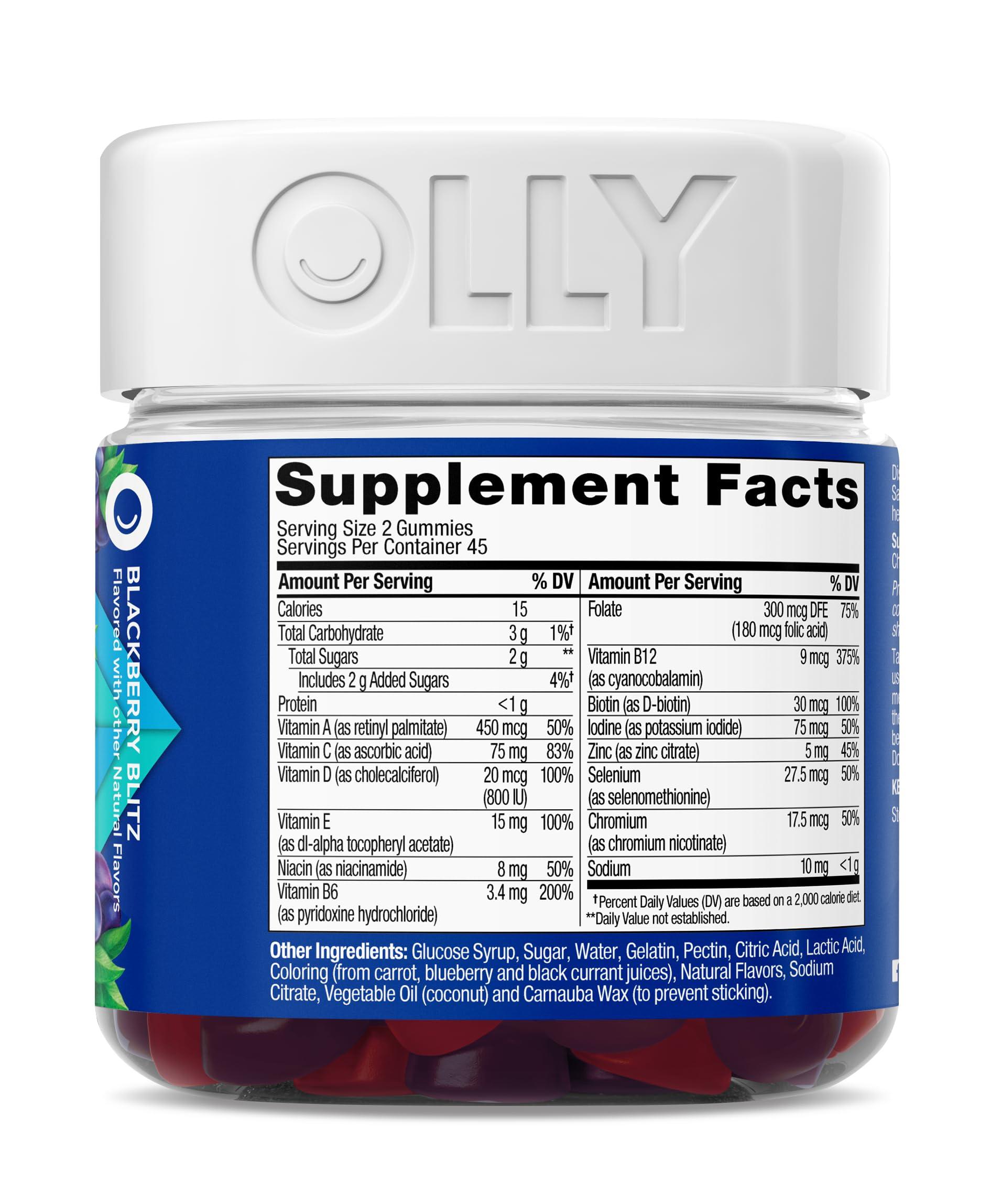 OLLY Men's Multivitamin Gummy, Vitamins A, C, D, E, B, Zinc, Blackberry Flavor, 45 Day Supply - 90 Count - Image 9