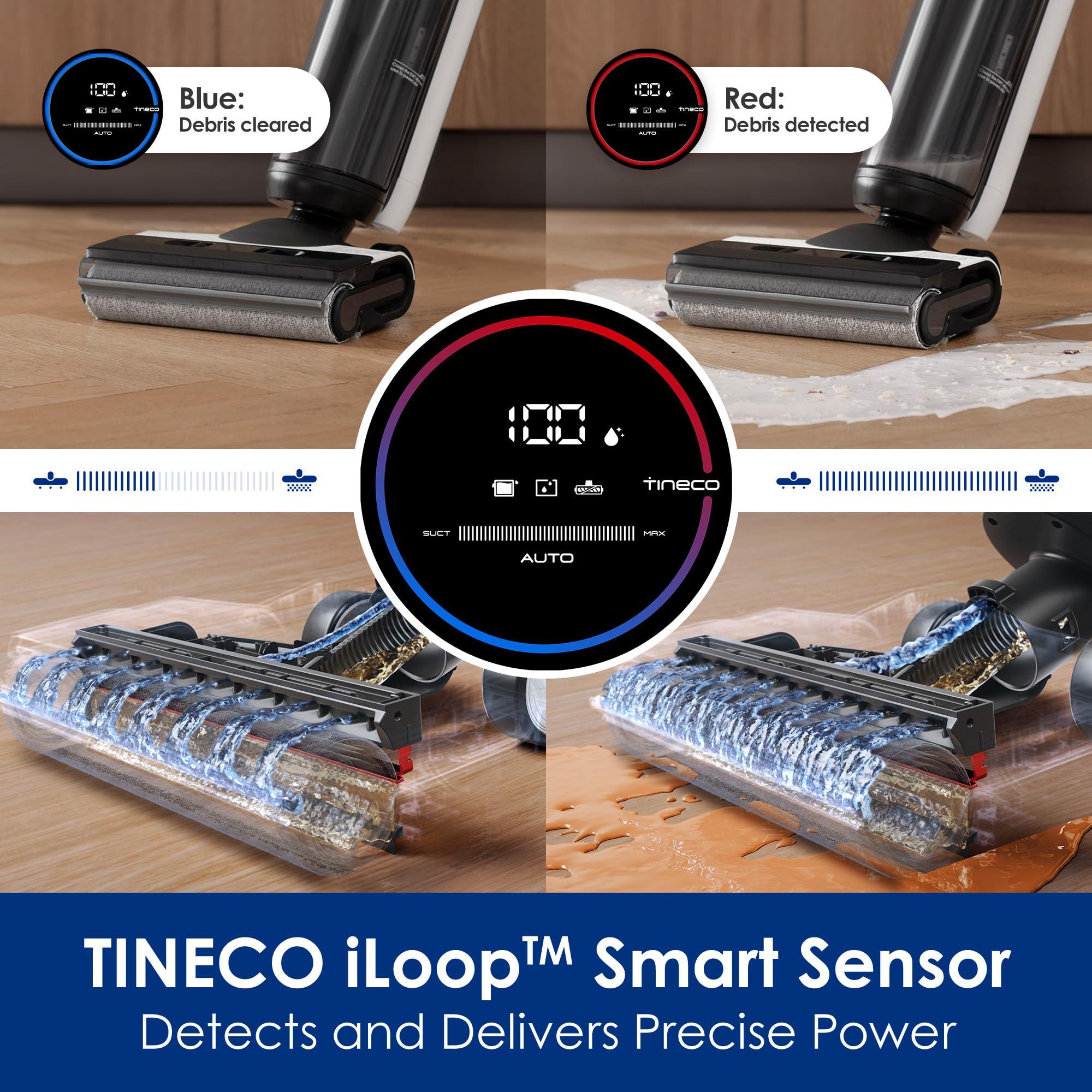 Tineco Floor ONE S5 Smart Cordless Wet Dry Vacuum Cleaner and Mop for Hard Floors, Digital Display, Long Run Time, Great for Sticky Messes and Pet Hair, Space-Saving Design, Blue - Image 4