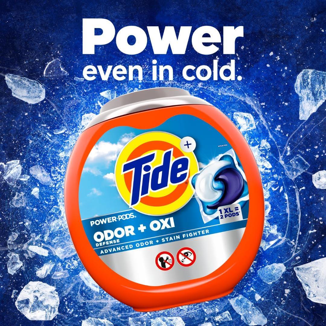 Tide Ultra OXI Power PODS with Odor Eliminators Laundry Detergent Pacs 63 Count For Visible and Invisible Dirt - Image 5