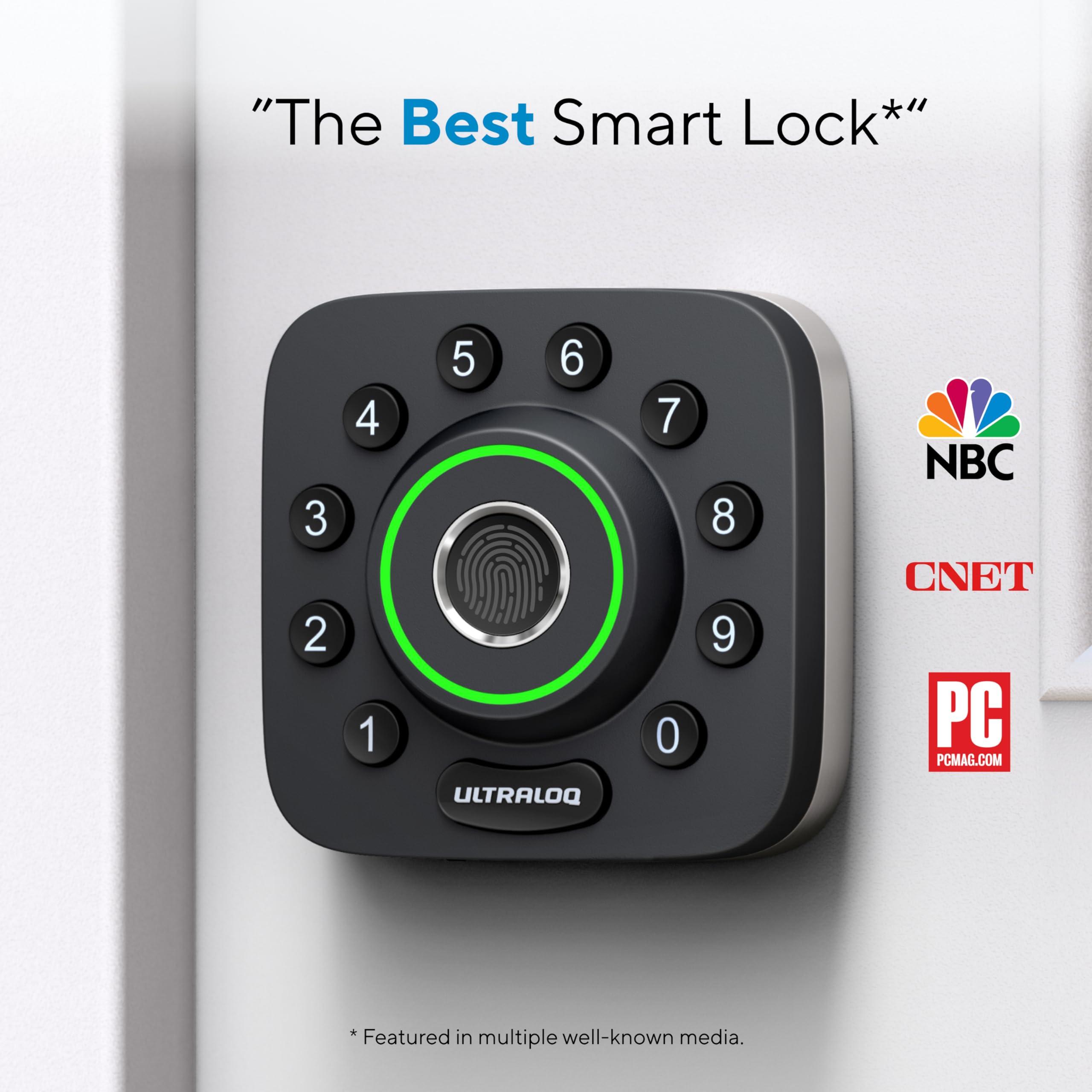 ULTRALOQ Smart Lock U-Bolt Pro, 7-in-1 Fingerprint Keyless Entry Door Lock with App Control, Anti-peep Keypad, Auto Lock, Smart Deadbolt Front Door, IP65 Waterproof, Easy Installation, 1 Year Battery - Image 3