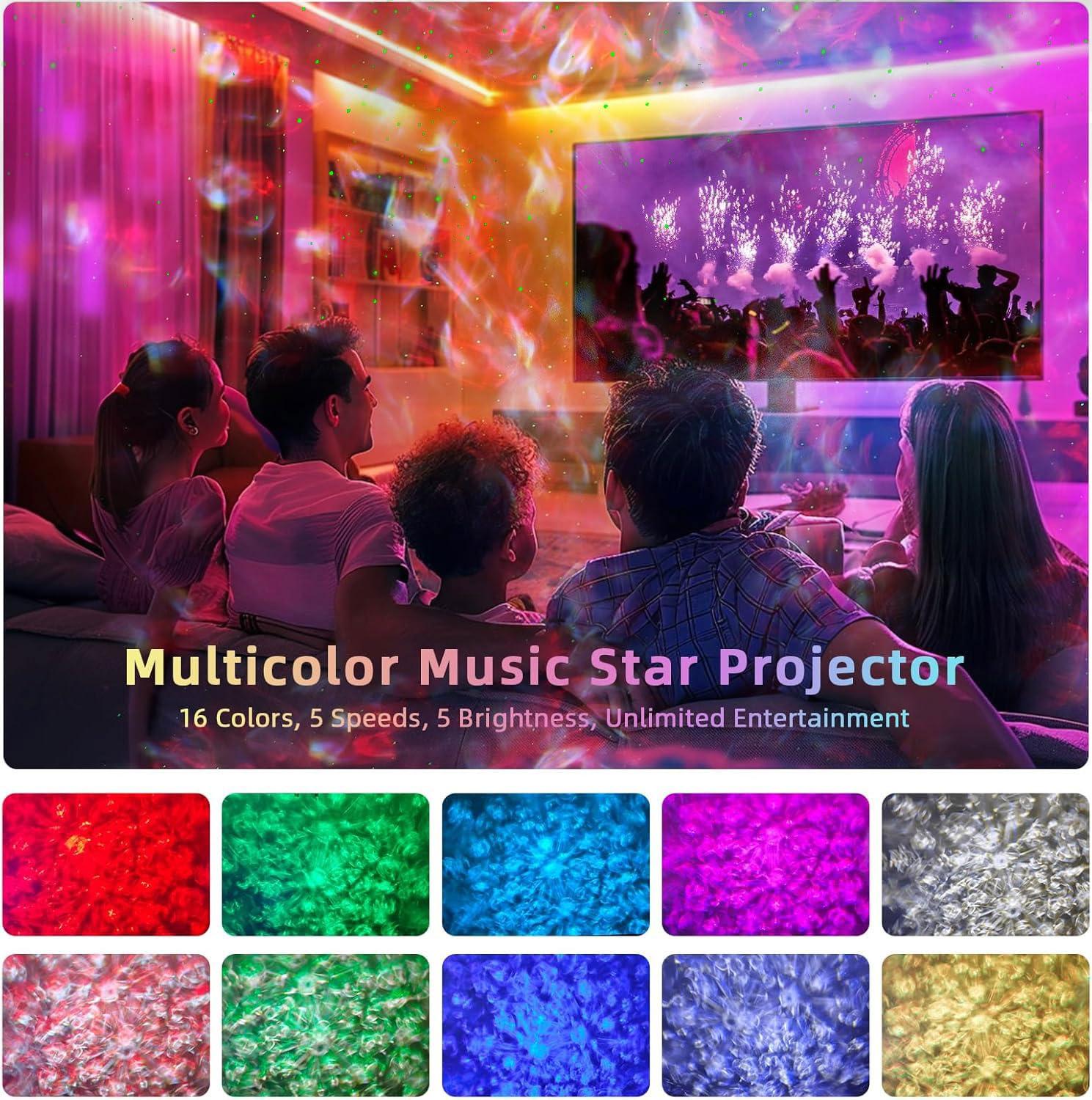 Galaxy Projector,Star Projector with Timer and Remote Control,Multiple Colors LED Night Light Galaxy Projector for Bedroom with Bluetooth Speaker Nebula Lamp for Adults,Kids,Yoga,Party, Room Decor - Image 8