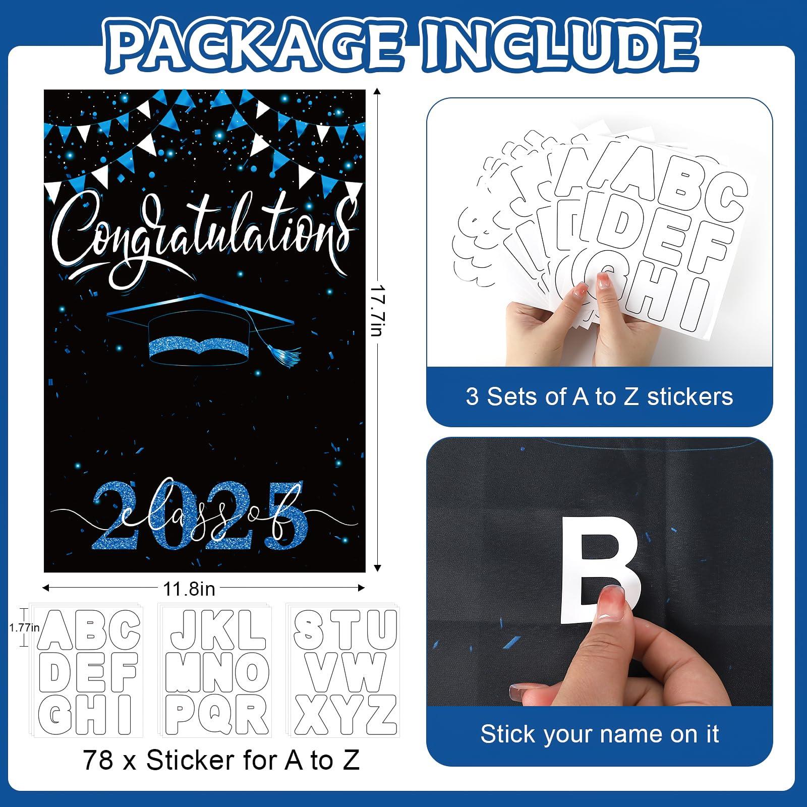 Graduation Flags Personalized 2025, Graduation Garden Flag Double Sided Class Of 2025, Congrats Grad Garden Flags For Outside Yard Decoration, 18x12 Inch (Black Blue) - Image 2
