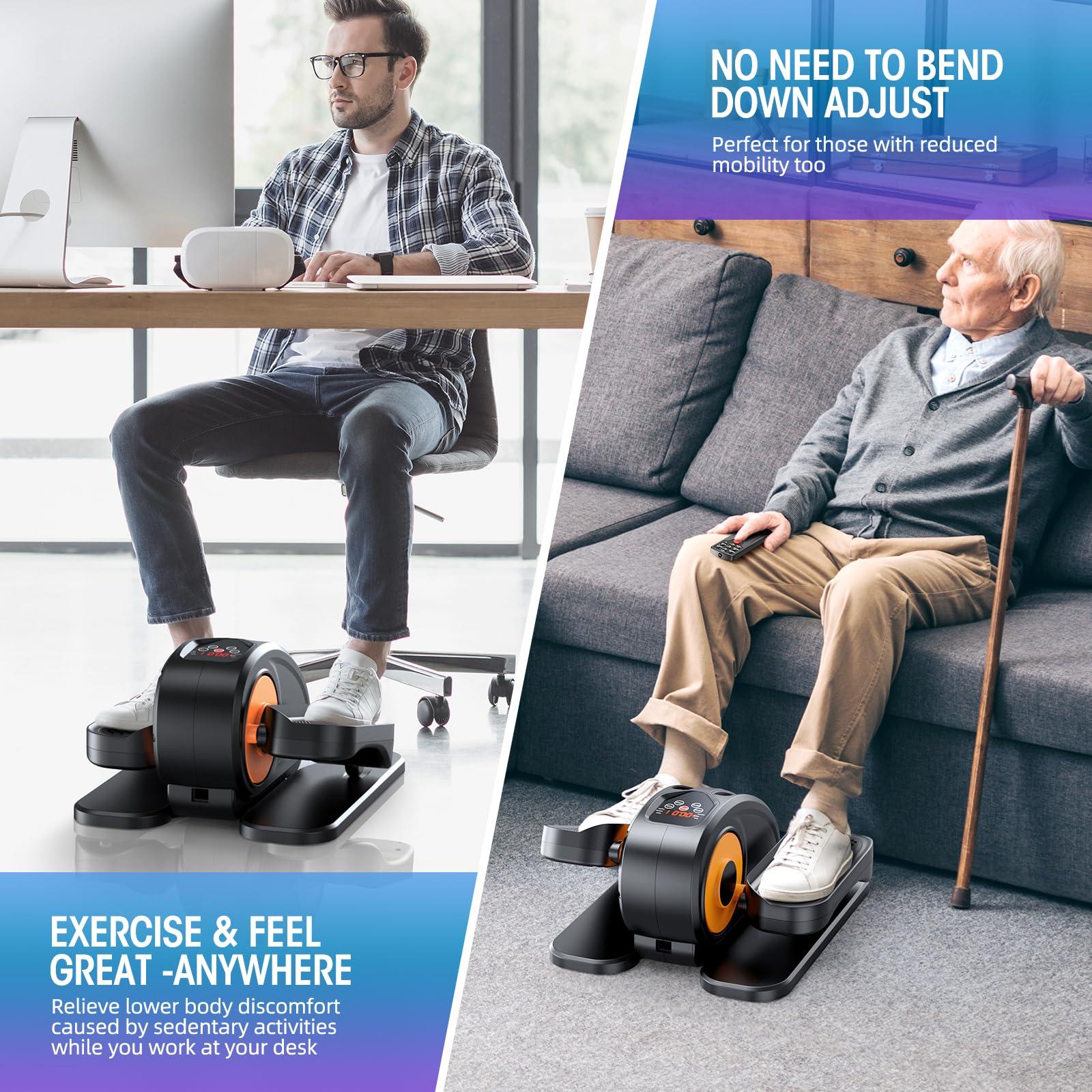 GUGTTR Under Desk Elliptical Machine, Ellipse Leg Exerciser for Seniors Fully Assembled, Quiet & Portable Electric Seated Pedal Exerciser with Remote Control & 12 Adjustable Speeds - Image 6