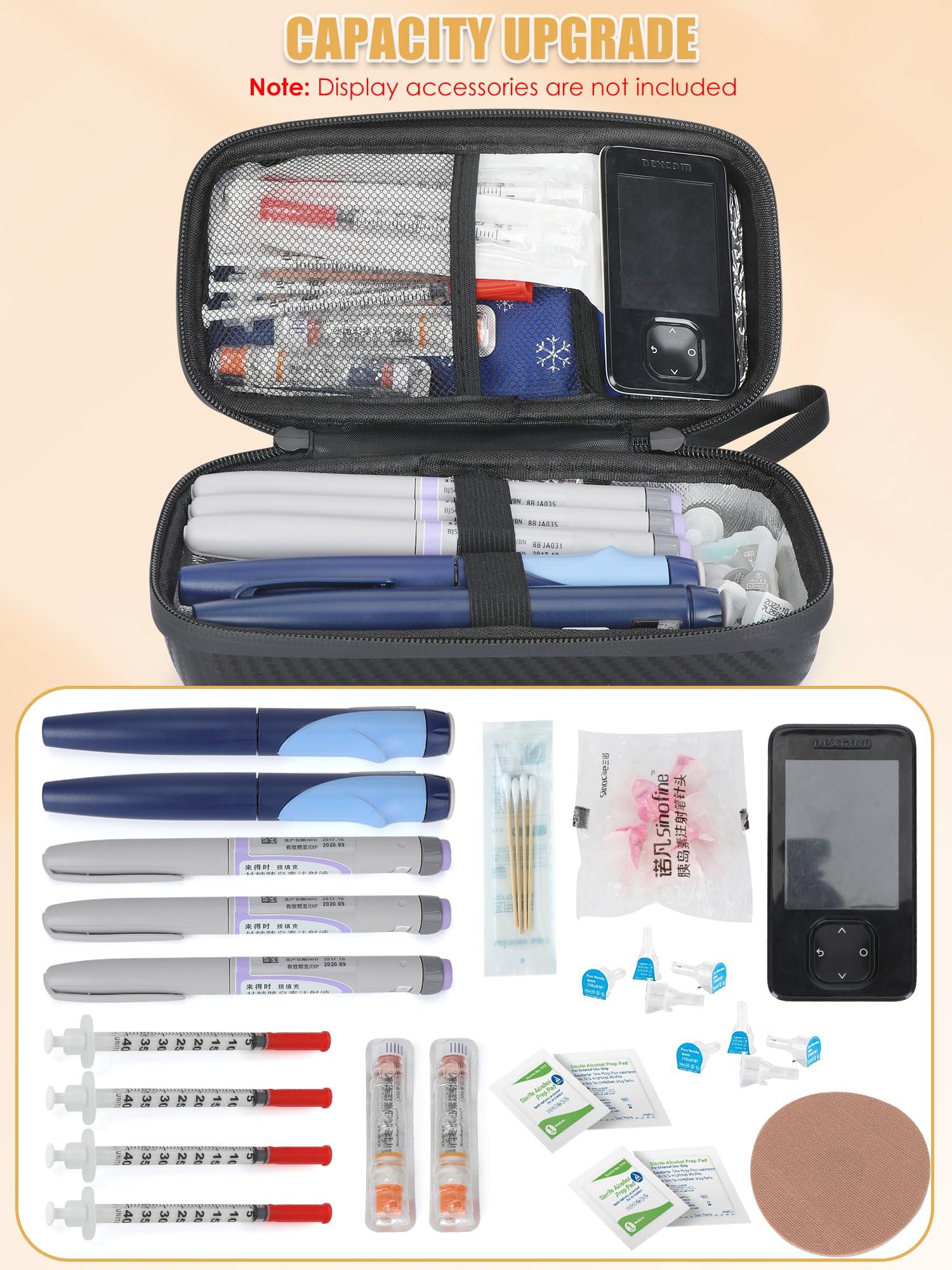 LengKe Insulin Cooler Travel Case TSA Approved, Insulin Travel Case Temperature Display, Portable Insulin Pen Cooler Travel Case for Insulin Ice Pack, Travel Diabetic Supplies (Black) - Image 4