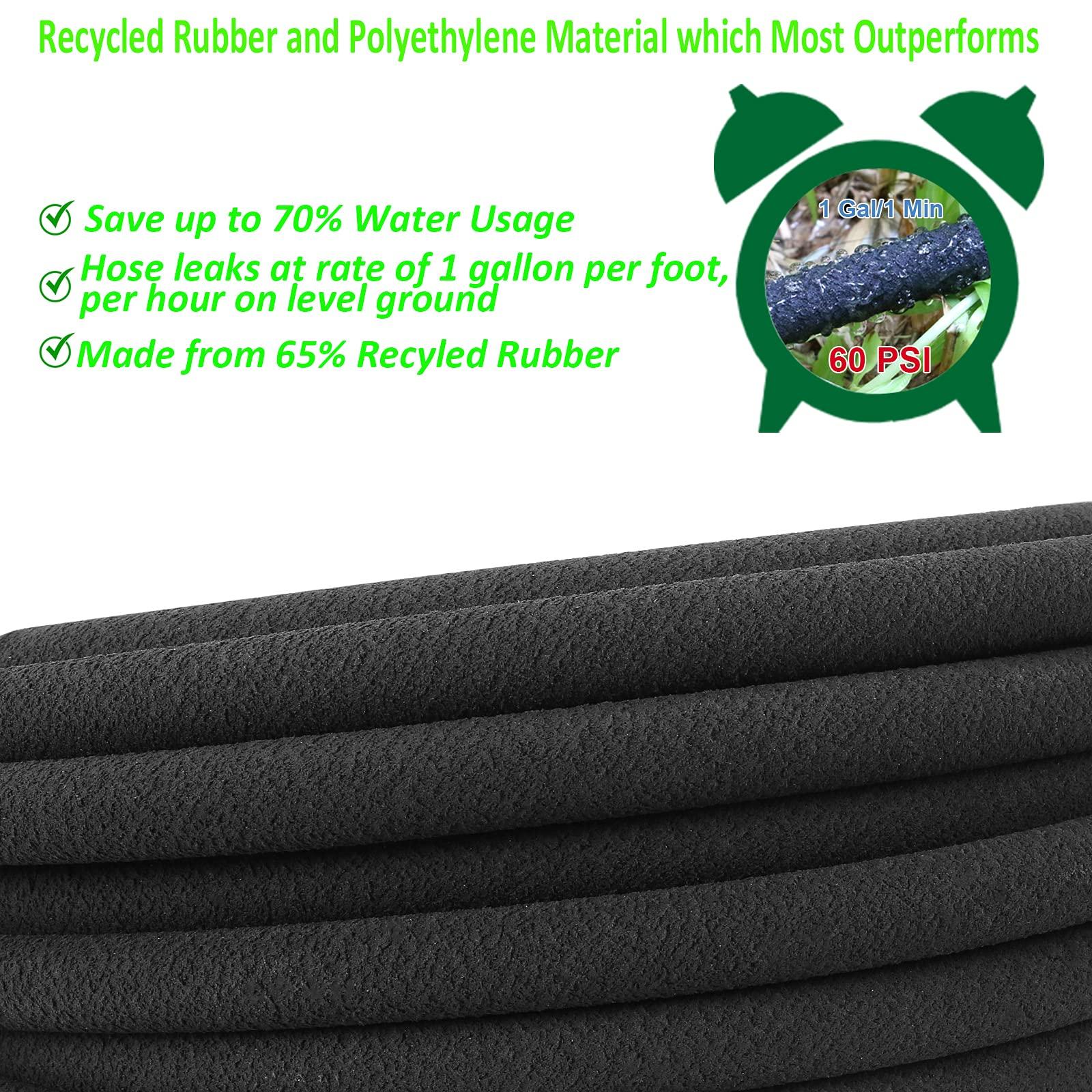 STYDDI Soaker Hose, 1/2" x 25 FT Round Rubber Garden Soaker Hose, Heavy Duty Water Seeper Soaker Hoses for Foundation Watering, Garden Beds, Garden, Lawn and Plants - Image 4
