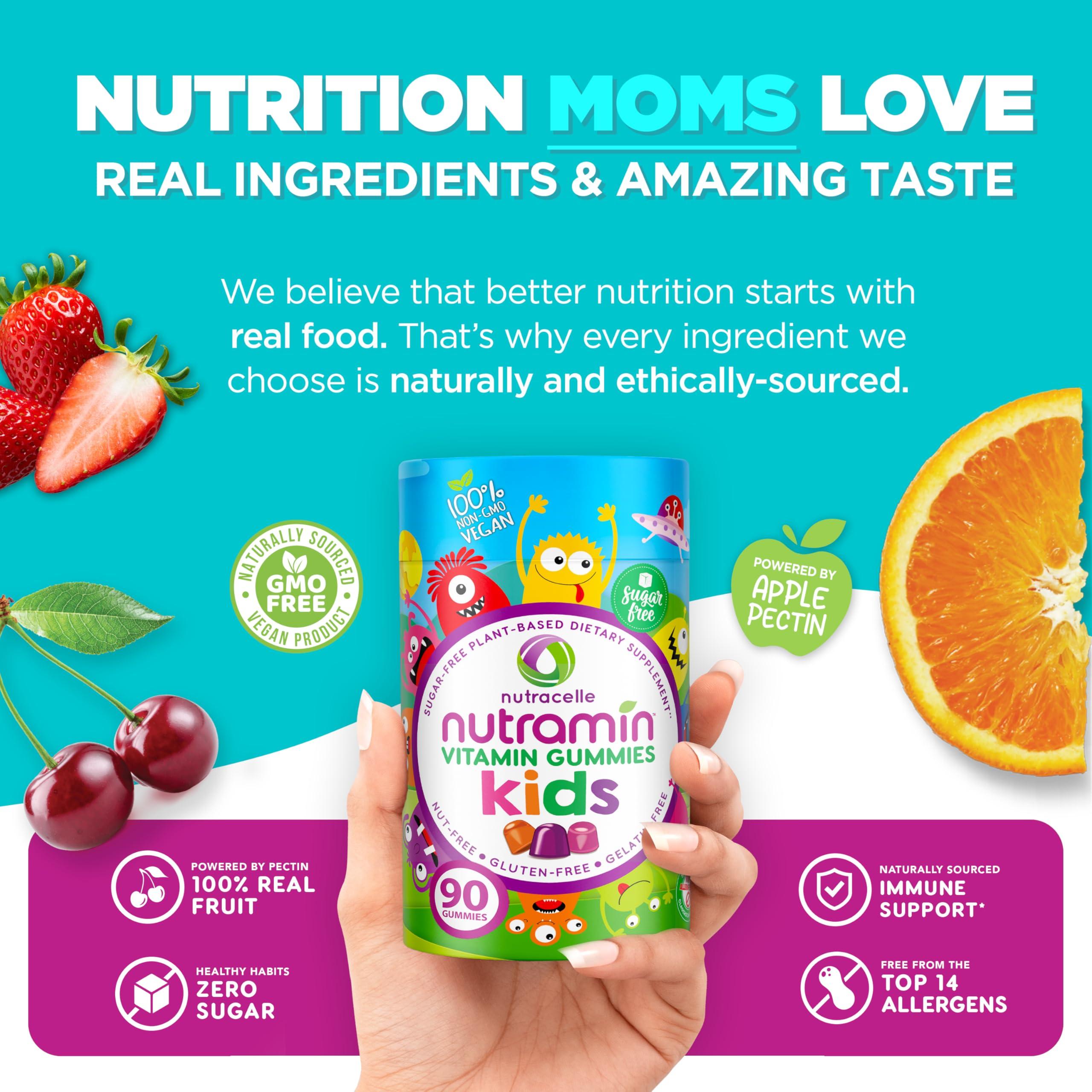 Nutracelle NUTRAMIN Sugar-Free, Allergen-Free 100% Vegan Gummy Multivitamins for Kids - Great Tasting Natural Gummies Your Kids Will Love - 90 Count Bottle - Image 5