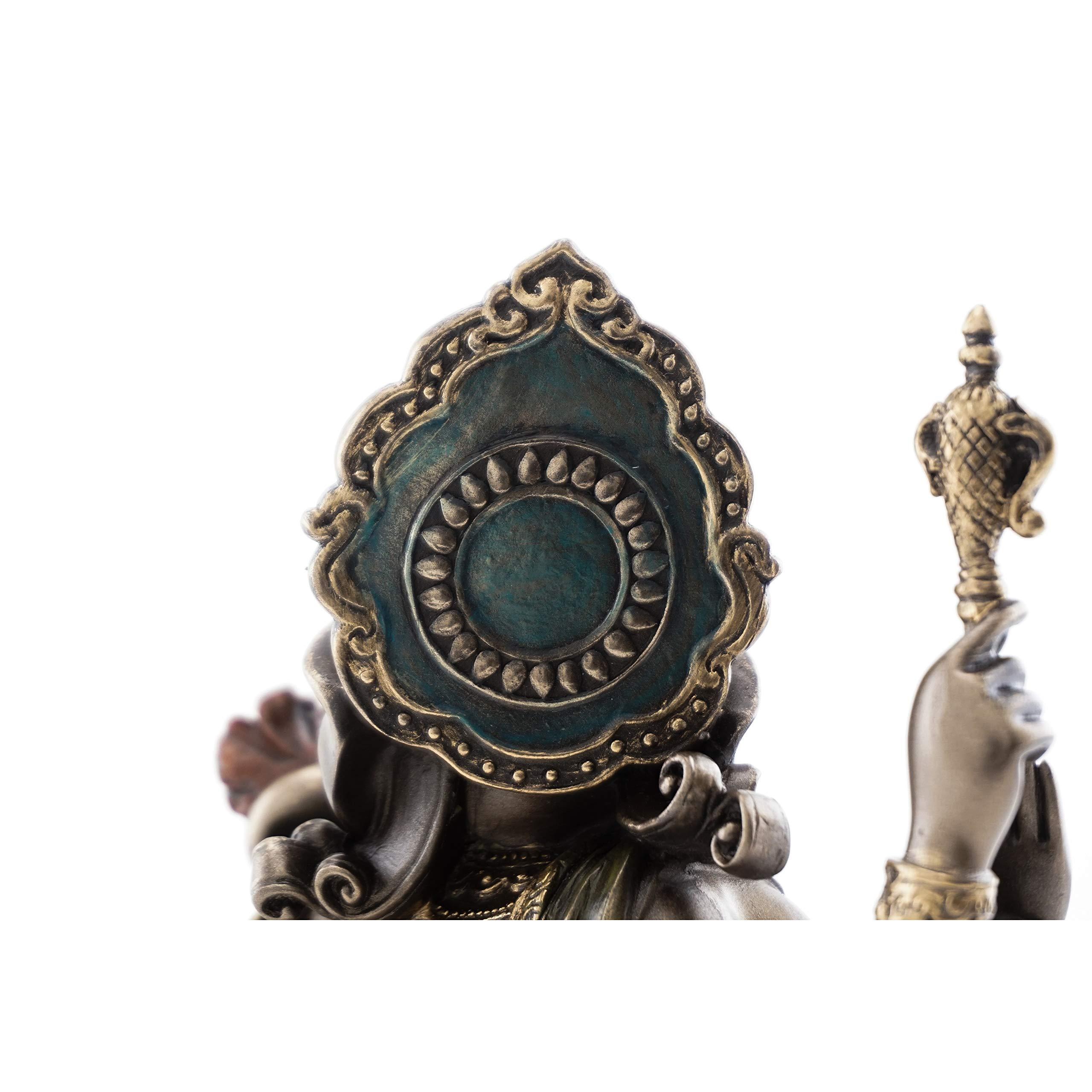 Top Collection Dancing Ganesh on Lotus Pedestal Statue- Lord of Success Sculpture in Cold Cast Bronze - 8-Inch Elephant Figurine - Image 6