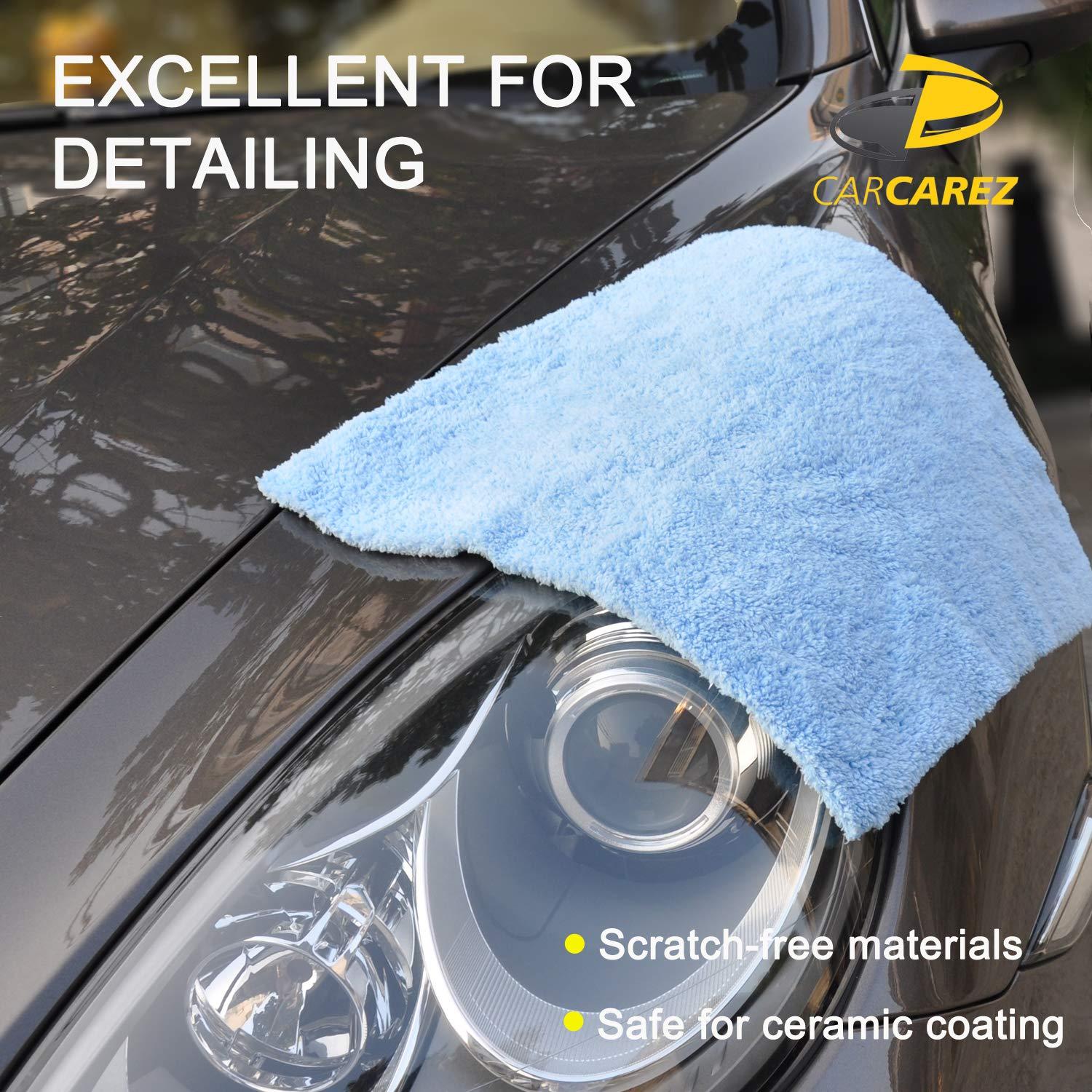 CARCAREZ Microfiber Towels for Cars, Car Drying Wash Detailing Buffing Polishing Towel with Plush Edgeless Microfiber Cloth, 450 GSM 16x16 in. Pack of 6 - Image 5