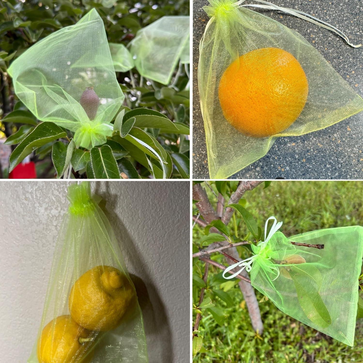 30 Pcs 5.9''×7.8'' Drawstring Fruit Netting Bags, Reusable Garden Netting Bags, Medium Fruit Protection Bags, Fruit Cover Mesh Bag for Fruit Trees Vegetable Floral - Image 8