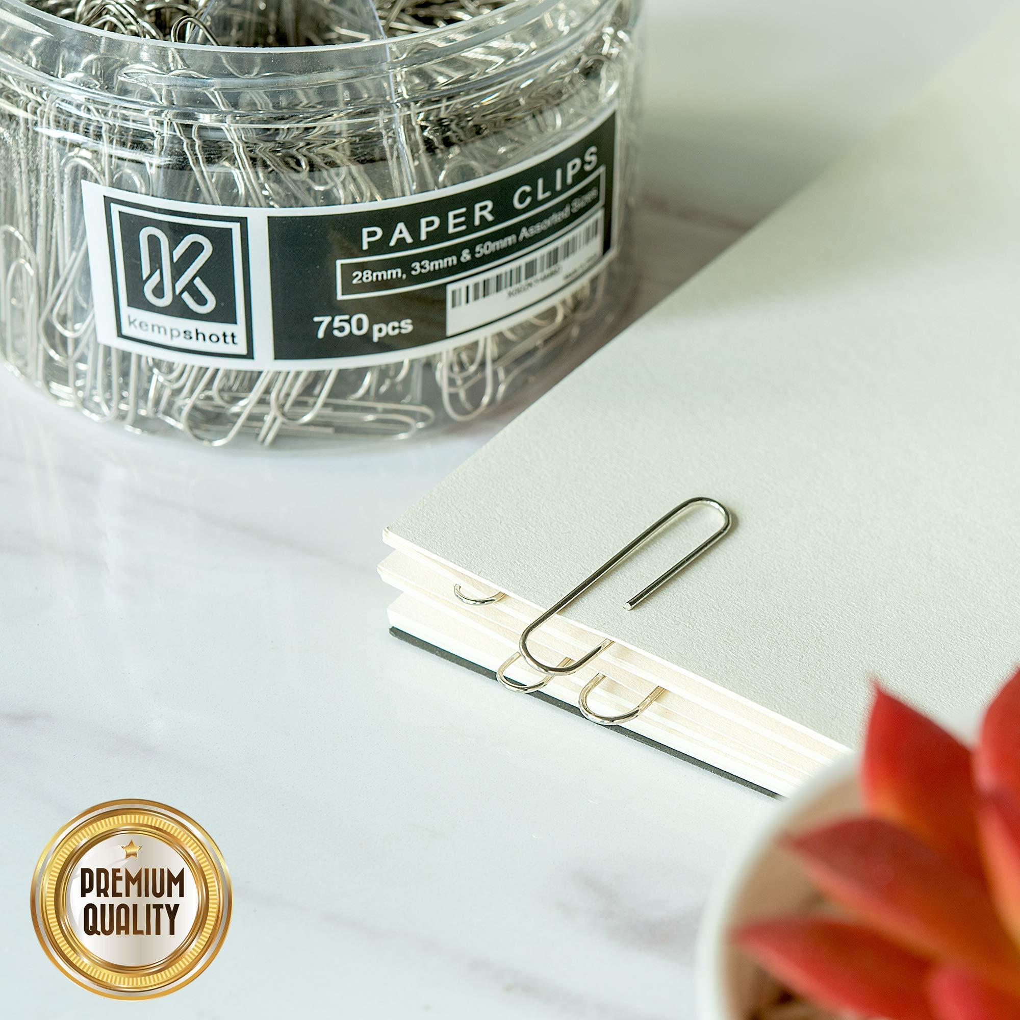 Kempshott 750 Paper Clips Assorted Sizes Small, Medium and Large Paper Clips for Paperwork Ideal for Home, School and Office Use (Assorted, Silver) - Image 6