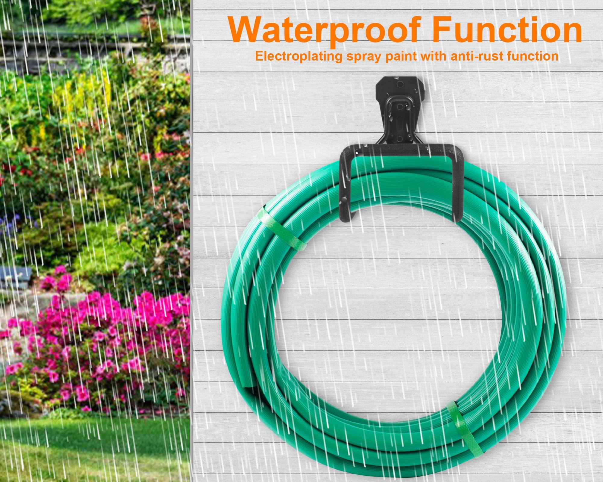 PeoMev Metal Garden Hose Holder - Heavy Duty Hose Hanger Wall Mounted Water Hose Holder for Outside Yard, Sturdy Hose Reel Hose Hooks for Water Hose - Image 4