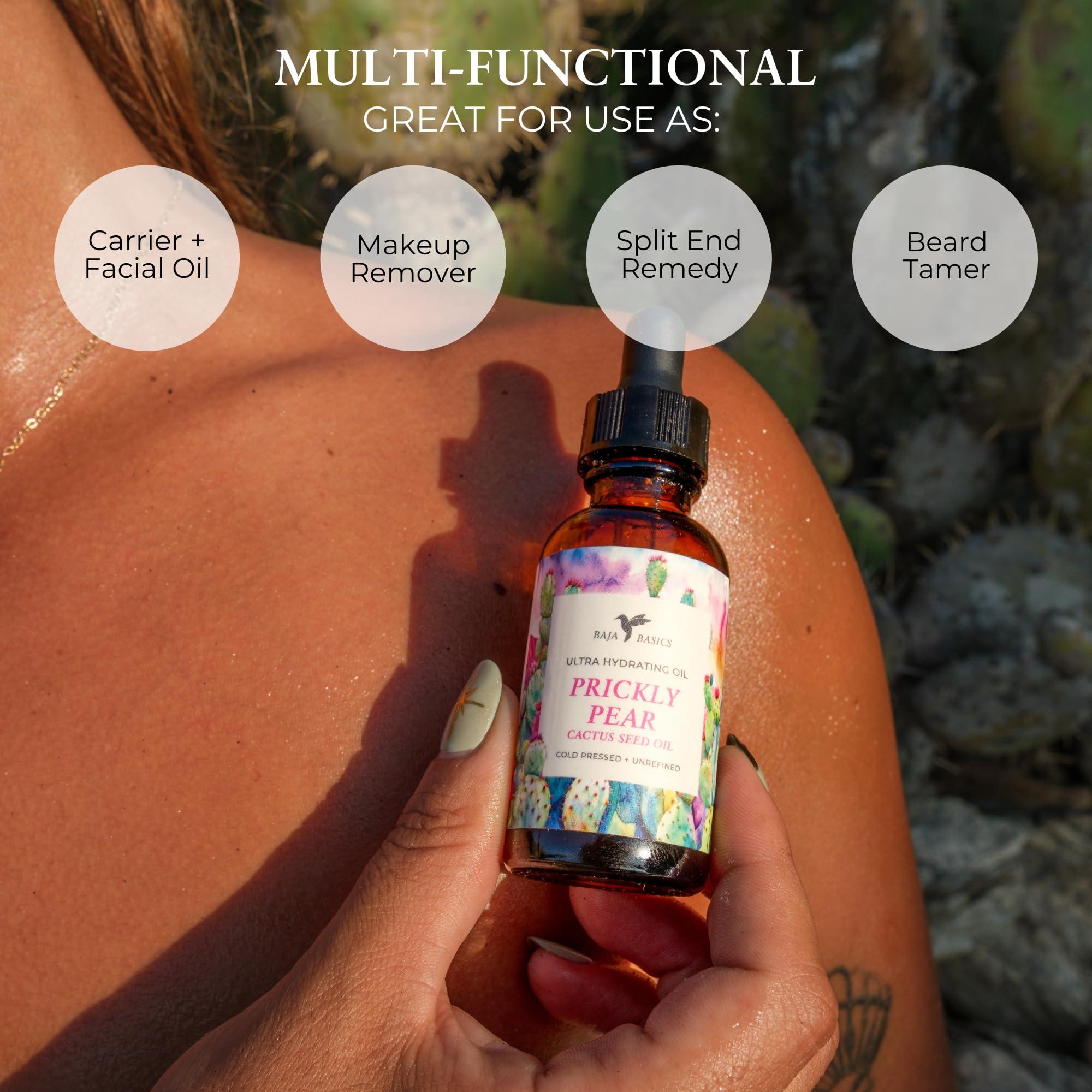 Baja Basics Prickly Pear Seed Oil Cold Pressed, Pure, Unrefined Moisturizer for Skin, Face, Body, Nails and Hair - Multi-Purpose Beauty Product For Men and Women - 1 oz Bottle - Image 4