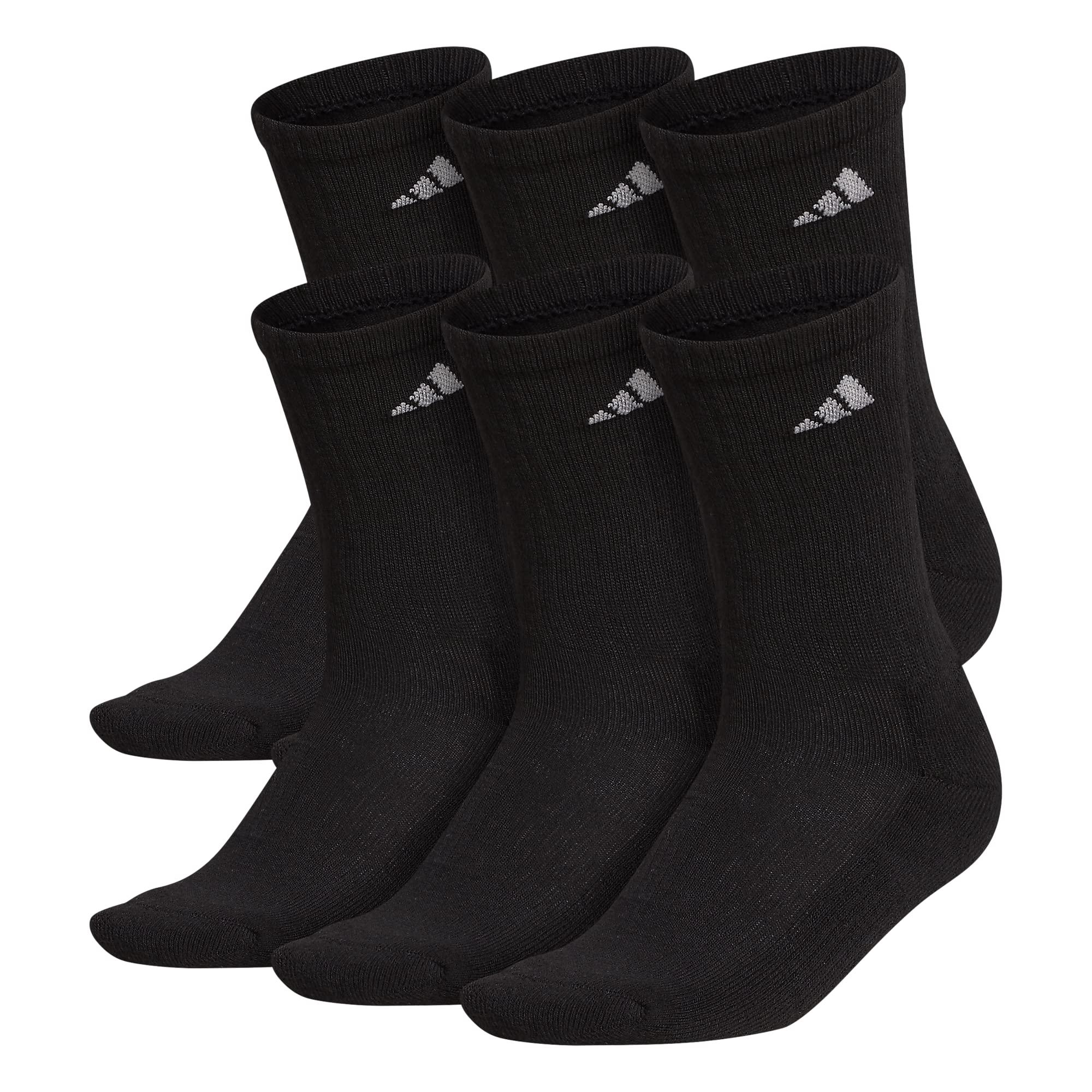 adidas Women's Athletic Cushioned Crew Socks with Arch Support, 6-Pack, Durable, Moisture-Wicking