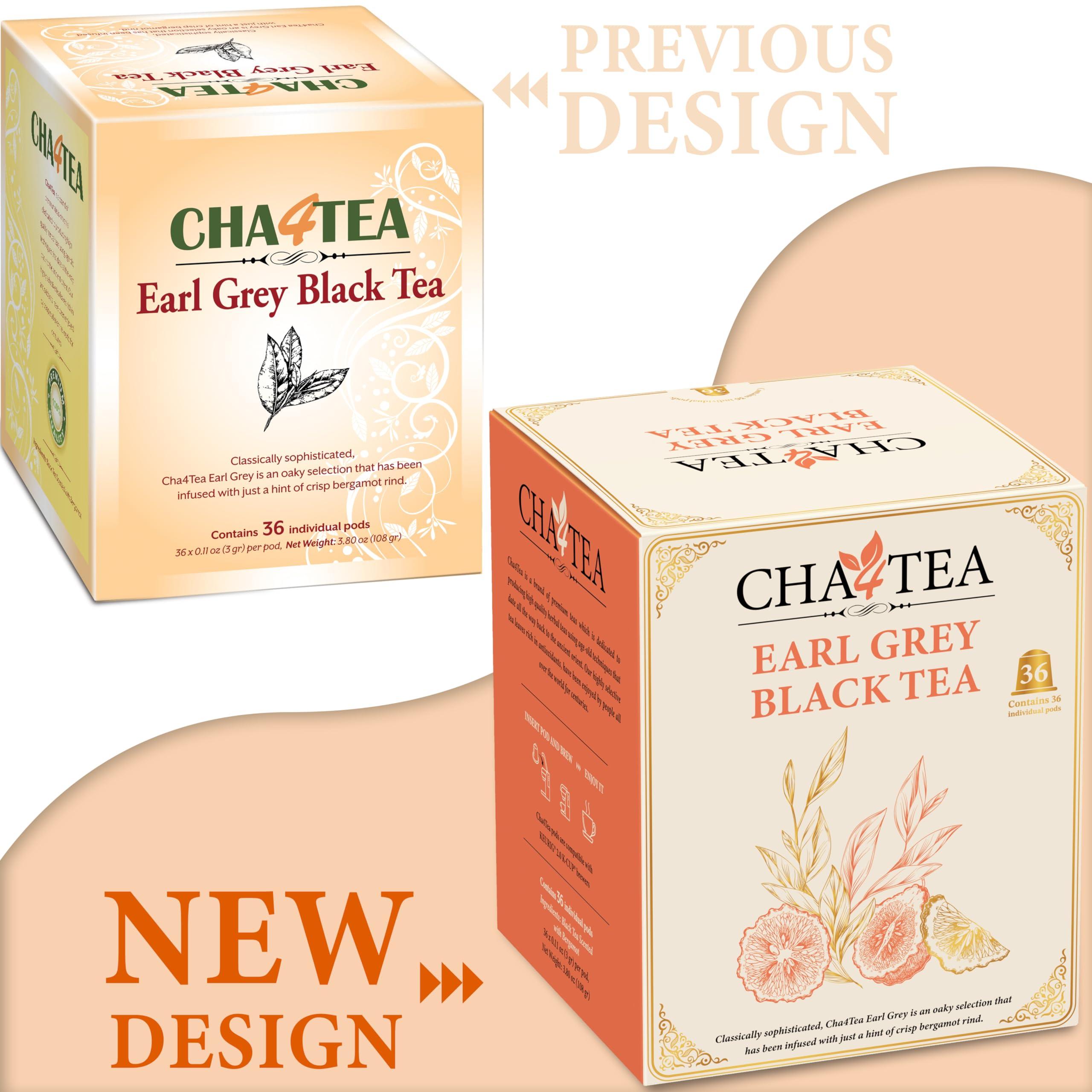 Cha4TEA 36-Count Earl Grey Tea Pods – Compatible with Keurig K-Cup, Bold Black Tea with Bergamot Flavor - Image 2