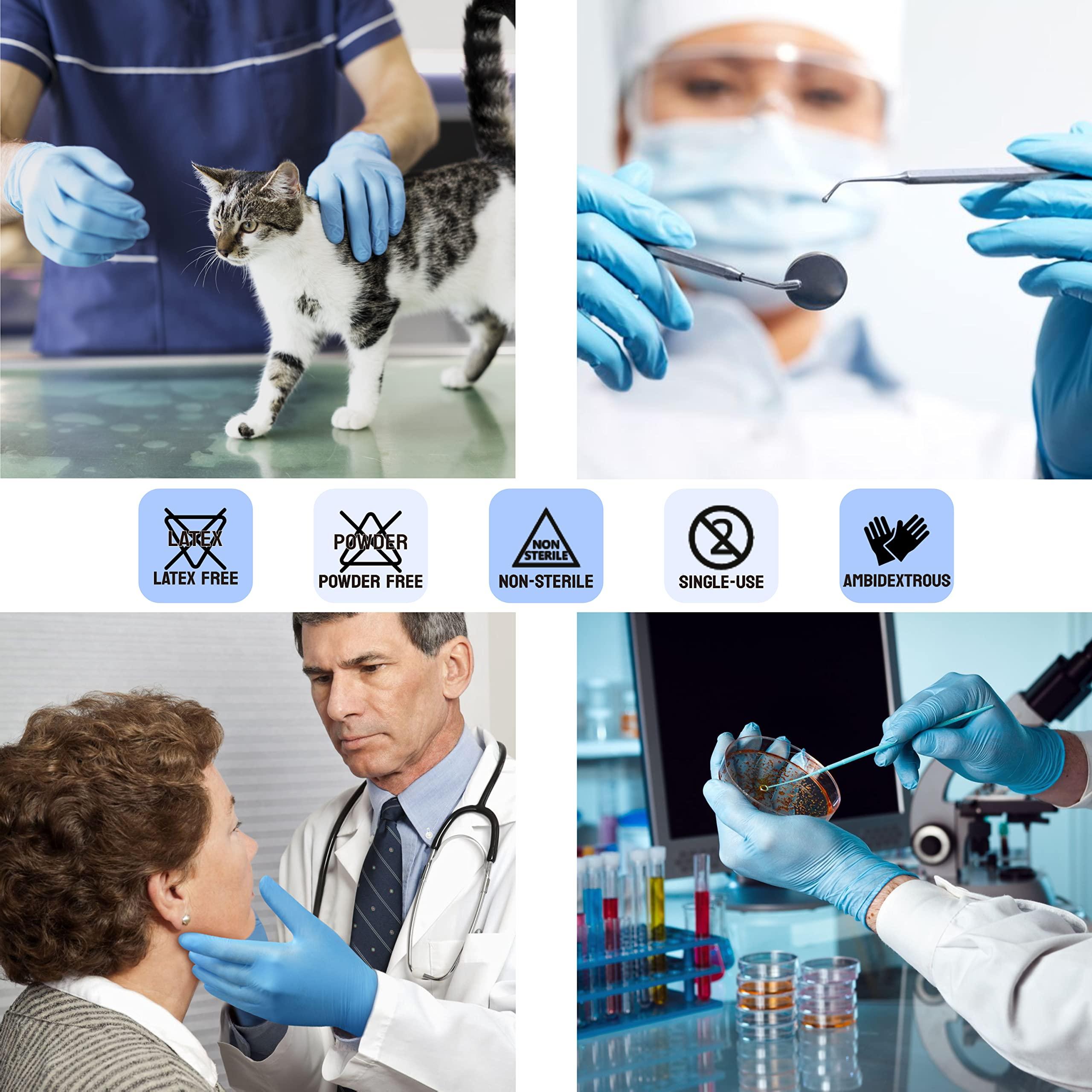 Safe Health Nitrile Exam Disposable Gloves, Latex Free, Powder Free, Blue, Case of 1000, Medium, Textured, 3.5 mil, Medical Grade, Food, Tattoo, Nursing, Cleaning, School - Image 3