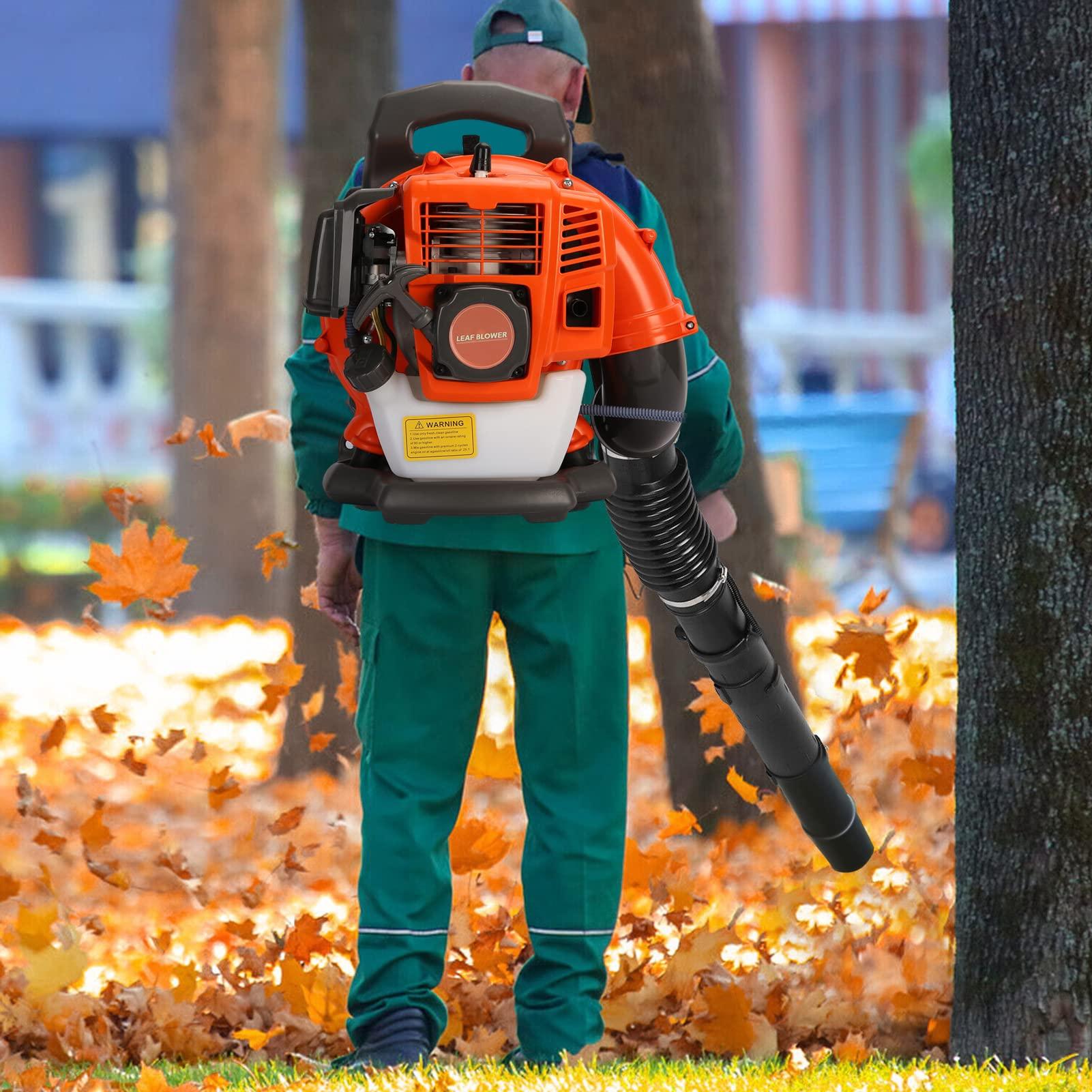 Backpack Gas Powered Leaf Blower, 52CC 550CFM 3HP 2 Stroke Grass Lawn Blower Air Cooling Gasoline Backpack Grass Blower with Air-Cooled, Snow Blower for Outdoor (550CFM 52CC) - Image 9