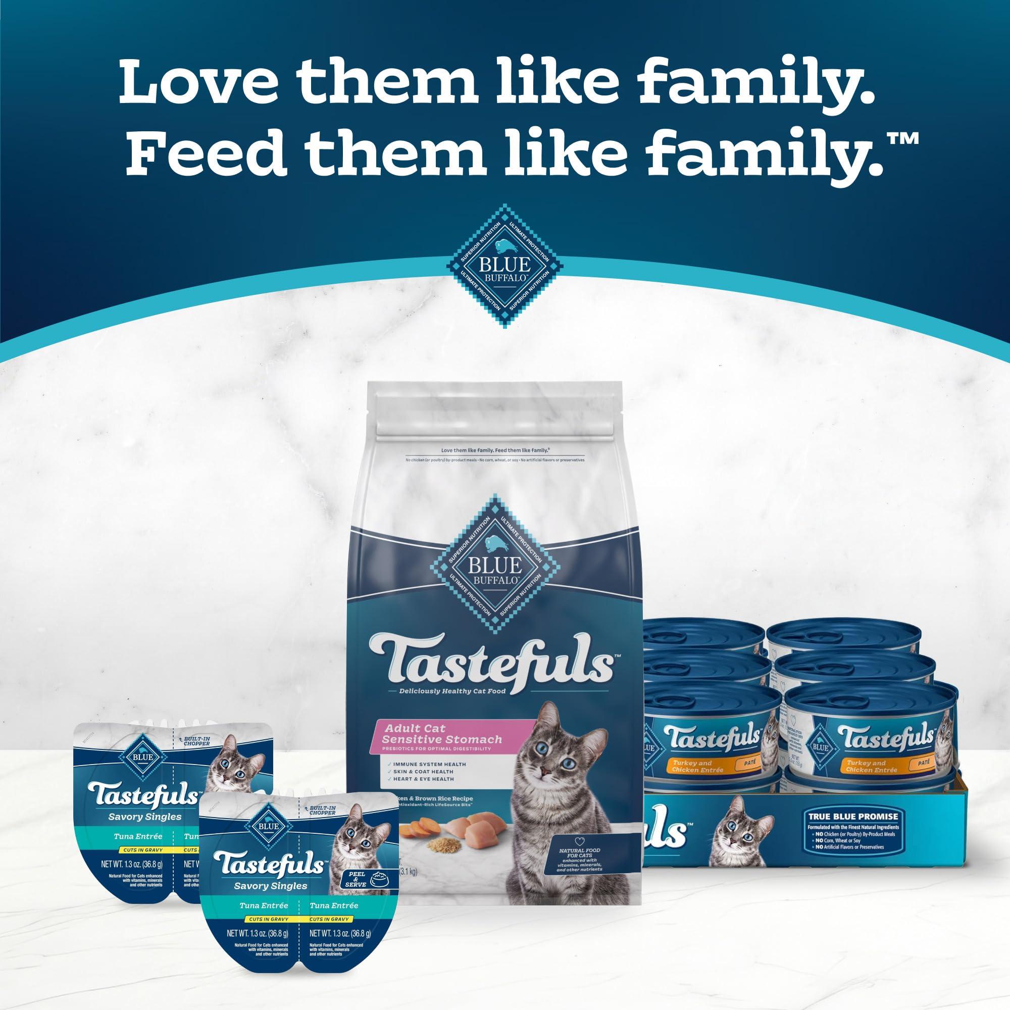 Blue Buffalo Tastefuls Adult Dry Cat Food Sensitive Stomach Formula, Made in the USA with Natural Ingredients, Chicken Recipe, 7-lb. Bag - Image 9