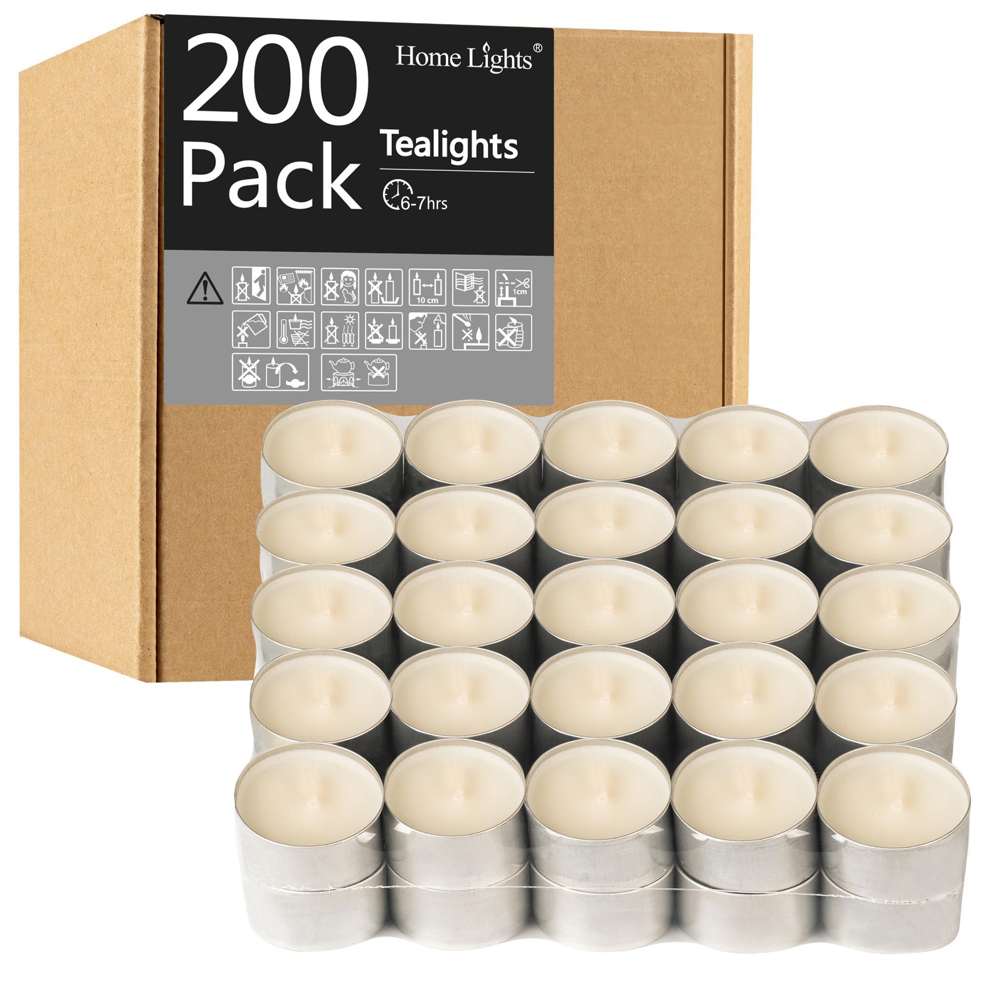 Unscented White Tealight Candles -200 Packs, 6 to 7 Hour Burn Time Smokeless Tea Light Candles, Mini Votive Paraffin Candles with Cotton Wicks for Shabbat, Weddings, Christmas, Home Decor - Image 8