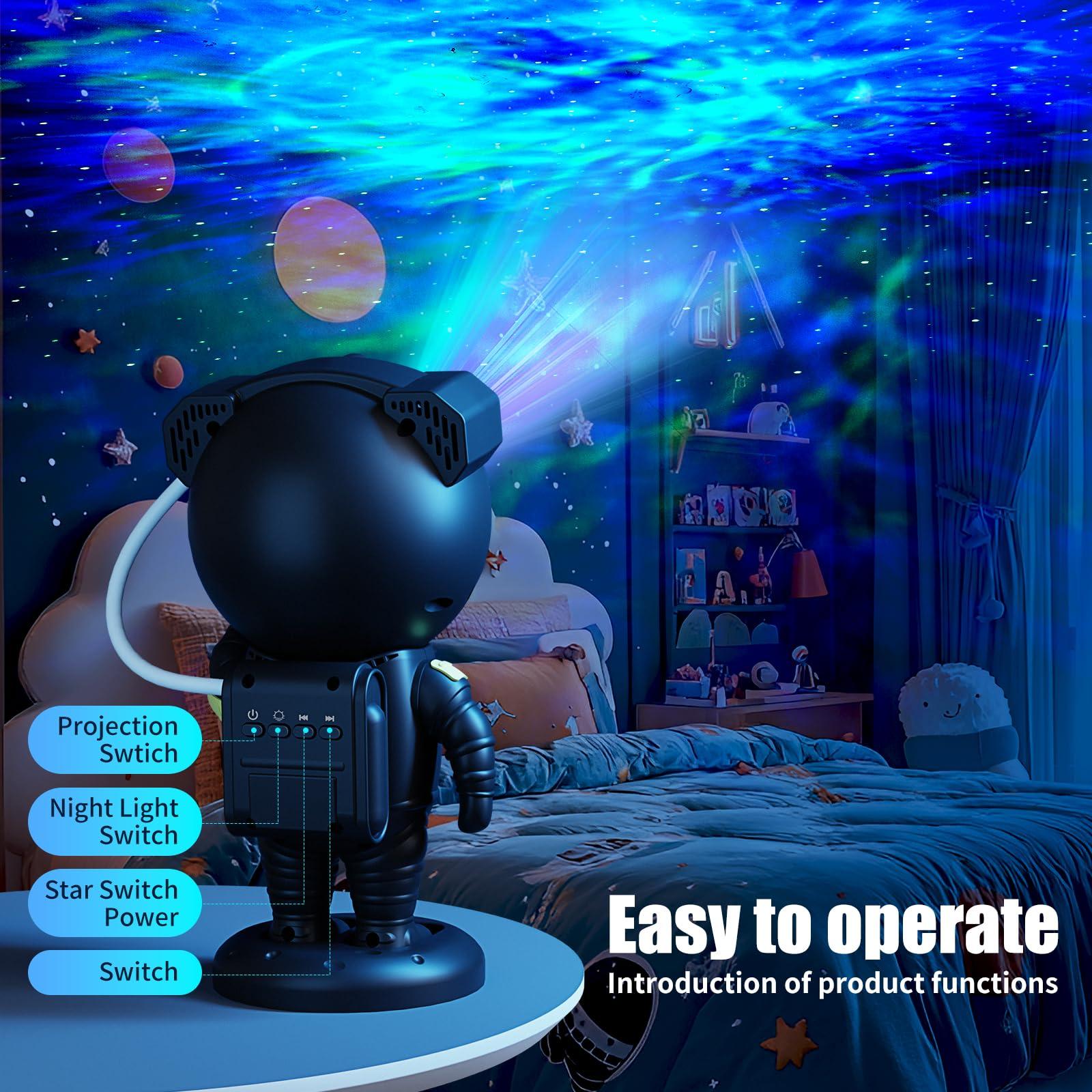 Astronaut Galaxy Projector,Space Projector,with Bluetooth Speaker and Remote Control,360° Adjustable Angle,Spaceman Star Kids Night Light, for Bedroom Ceiling Adult Birthday Valentine's Day (Black) - Image 5