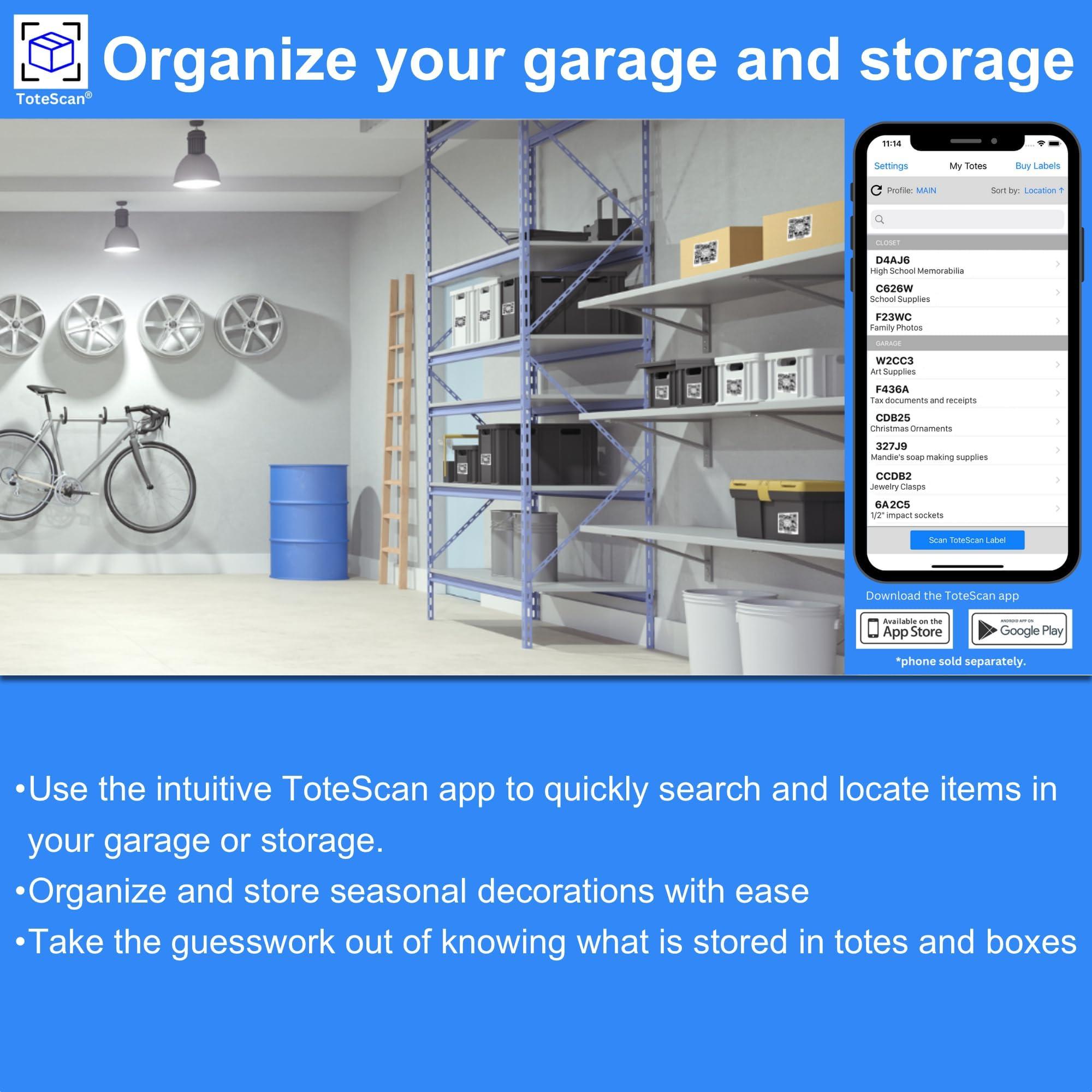 ToteScan Intelligent QR Labels for Organization/Moving/Storage (45 Unique Labels, 2.5"x3") Multi-Color (red/Green/Blue/Yellow/Purple) (Multi-Color) - Image 4