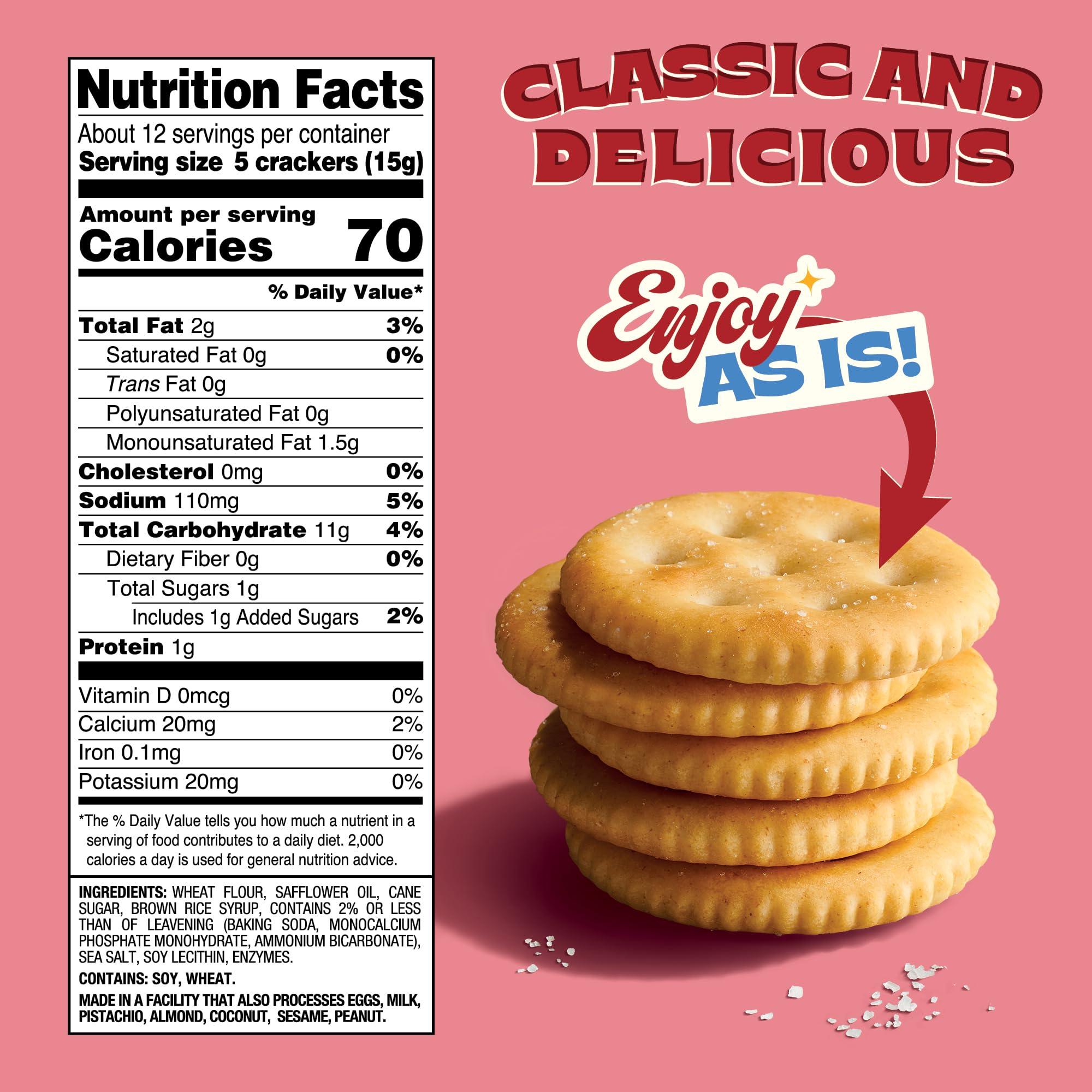 Back to Nature Classic Round Crackers - Dairy Free, Non-GMO, Made with Wheat Flour & Sea Salt, Delicious & Quality Snacks, 6.5 Ounce - Image 2