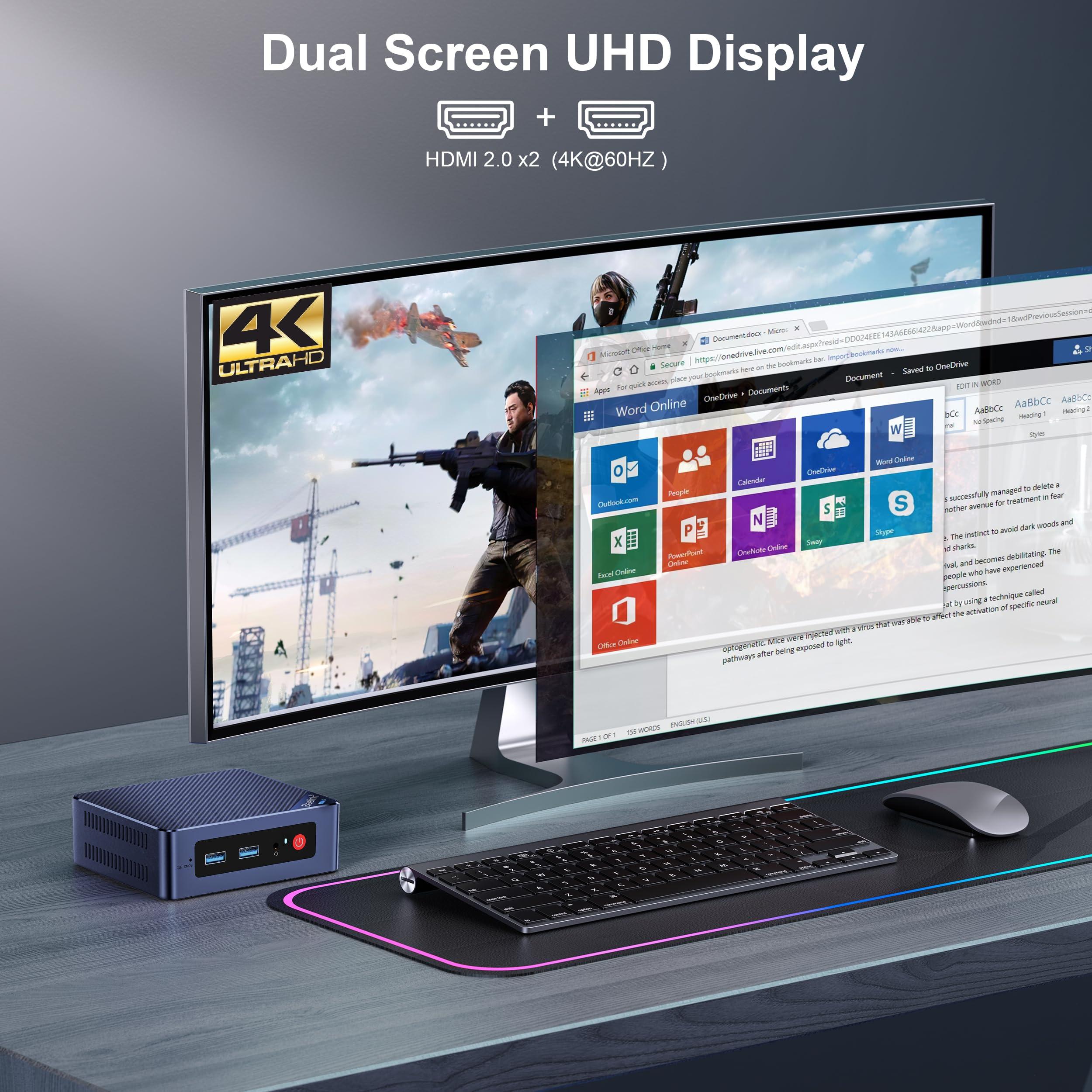 Beelink Mini PC, Mini S12 Pro Intel 12th N100(Up to 3.4GHz), 16GB DDR4 500GB M.2 SSD, Desktop Computers Support 4K Dual HDMI Display/WiFi6/BT5.2/USB3.2/1000Mbps LAN/WOL Home/Office - Image 6