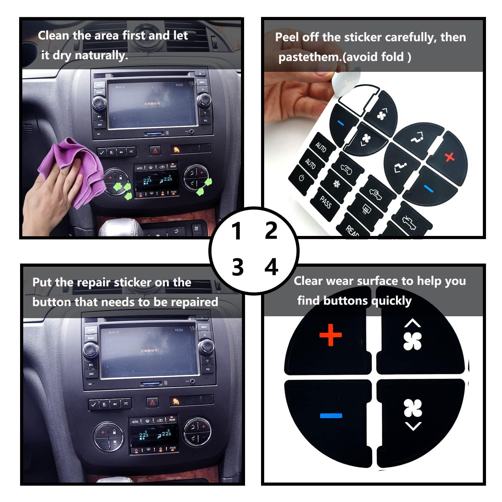 2 Packs AC Dash Button Repair Kit -Compatible with Chevy, Best for Fixing Ruined Faded A/C Control Buttons - Decal Replacement Fits Select 07-14 GM Vehicles - Car SUV Van Truck Accessories - Image 5