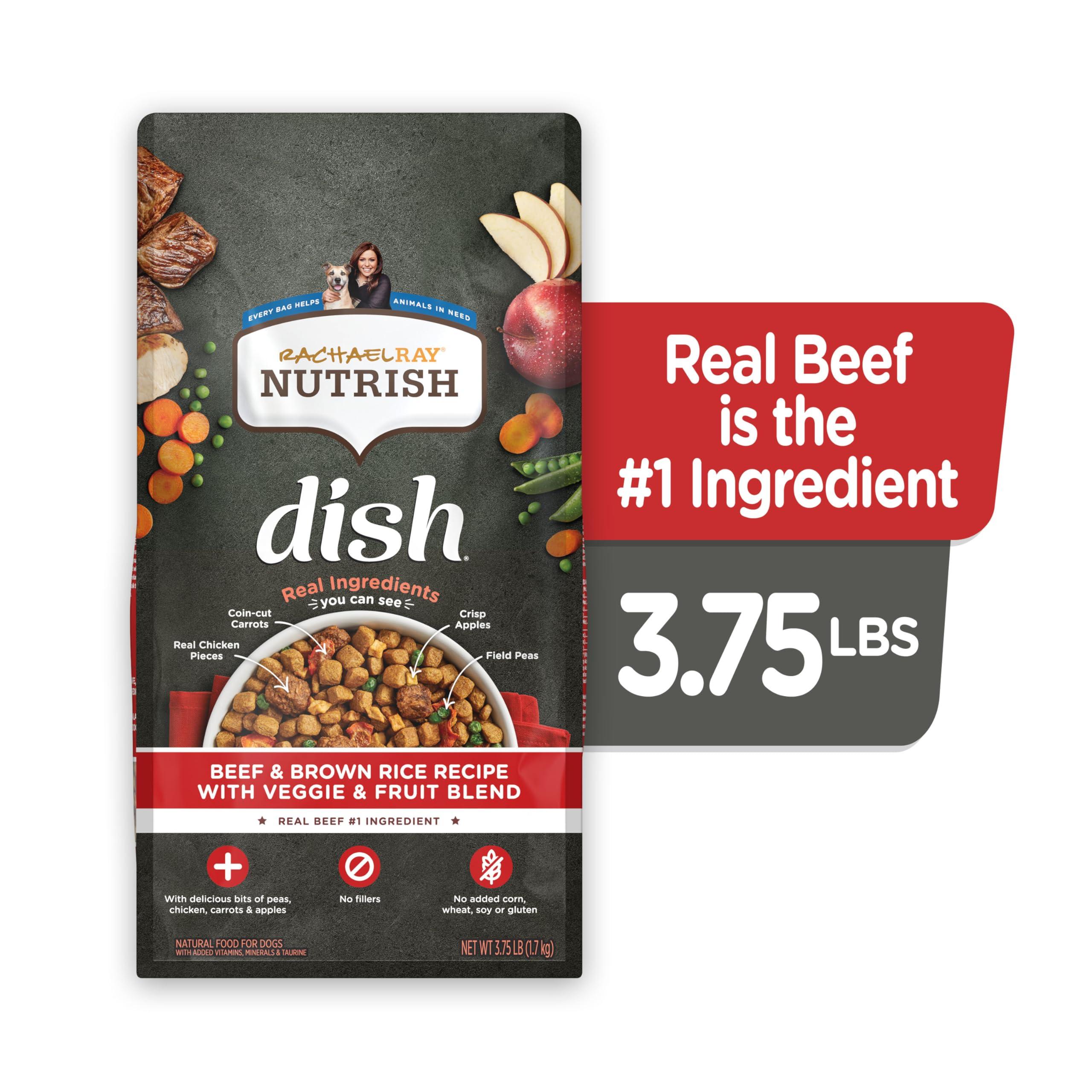 Rachael Ray Nutrish Dish Premium Natural Dry Dog Food, Beef & Brown Rice Recipe with Veggies, Fruit & Chicken, 3.75 Pounds - Image 3