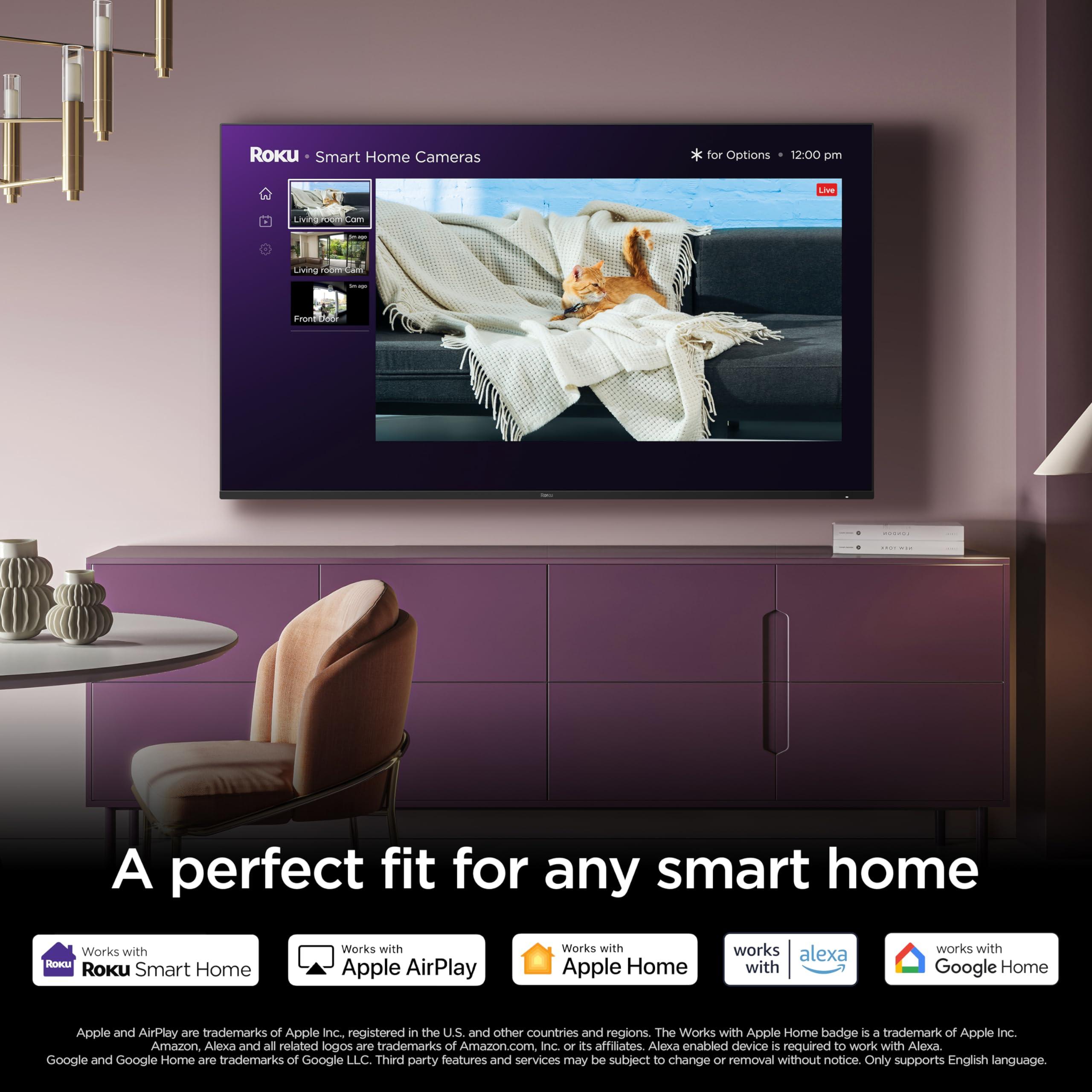 Roku Smart TV – 55-Inch Pro Series 4K QLED RokuTV with Backlit Roku Voice Remote Pro, Dolby Vision IQ, 120Hz Refresh Rate – Live Local News, Sports, Gaming - Image 4