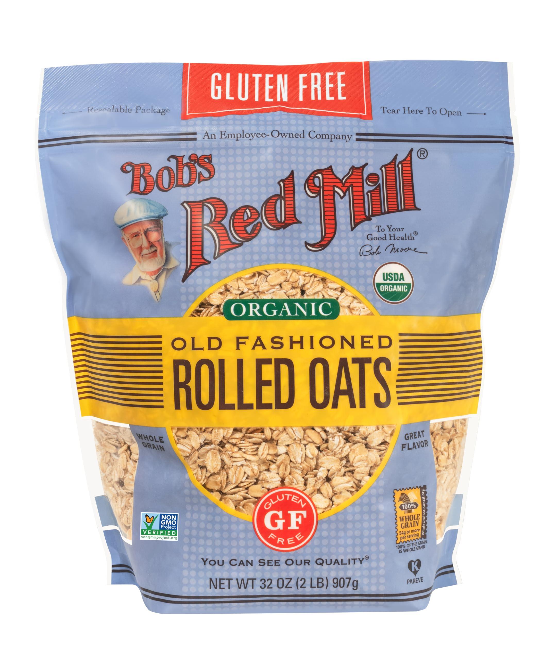 Bob's Red Mill Gluten Free Organic Old Fashioned Rolled Oats, 32oz (Pack of 4) - Non GMO, Whole Grain, Vegan, Kosher - Image 3