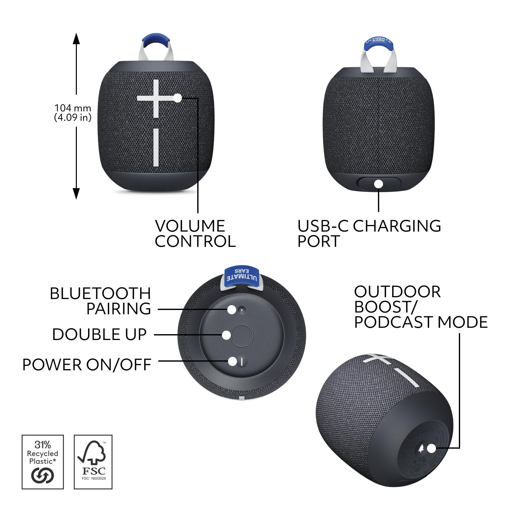 Ultimate Ears WONDERBOOM 4 Waterproof Bluetooth Outdoor Speakers with Big Bass & 360-Degree Sound, Dustproof Floating Wireless Speaker, 131ft Range - Black - Image 5
