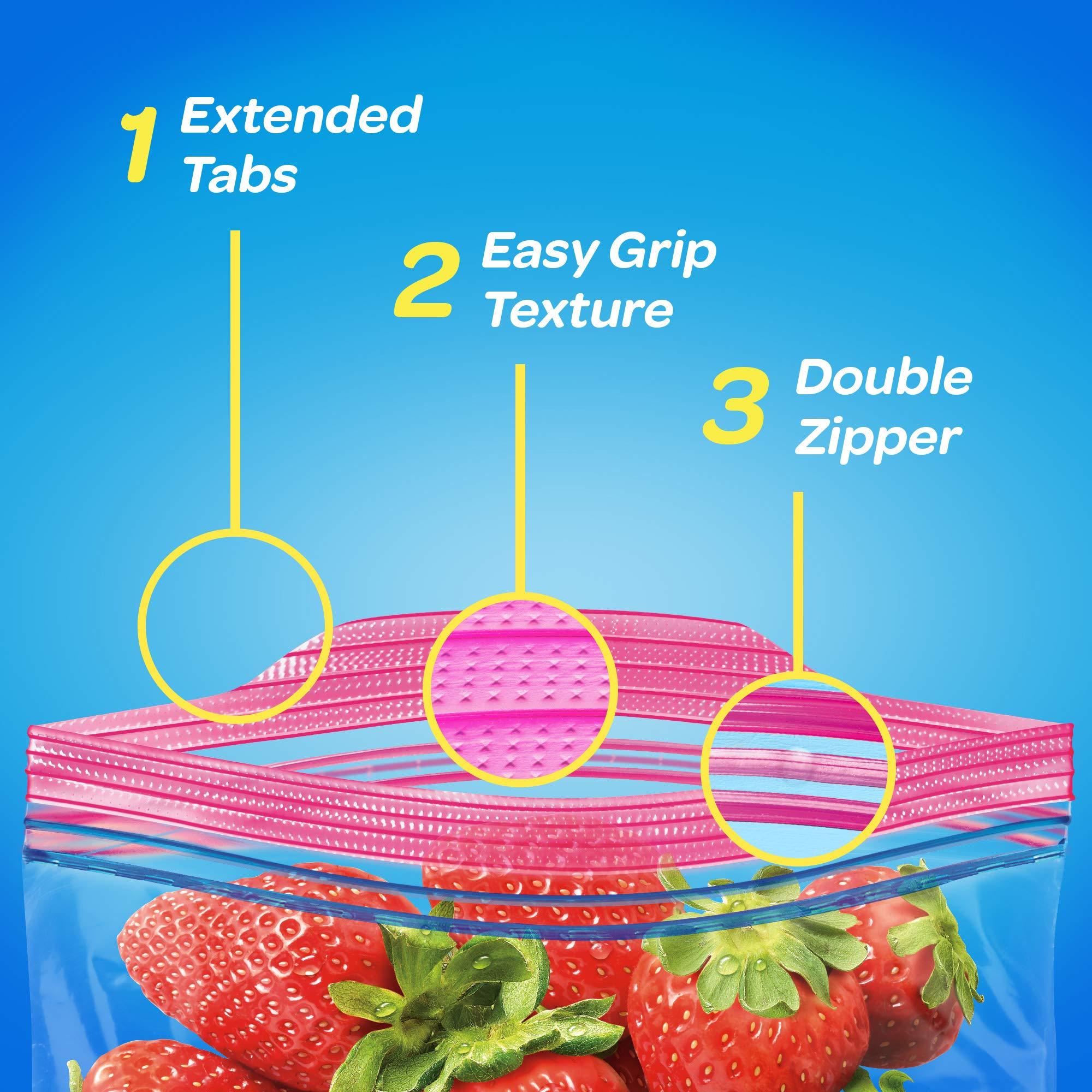 Ziploc Storage Bags with New Grip 'n Seal Technology, For Food, Sandwich, Organization and More, Gallon, 38 Count, Pack of 3 (114 Total Bags) - Image 3