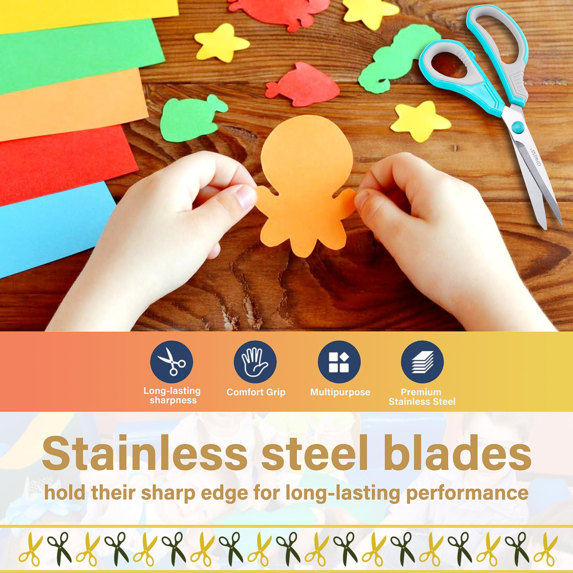 QMVESS 8.5" Scissors All Purpose 3 Pack, Ultra Sharp 2.5mm Thick Blade Scissors for Office, Professional Ergonomic Comfort Grip for Office School Home Fabric Sewing DIY Craft Cutting General Use - Image 8