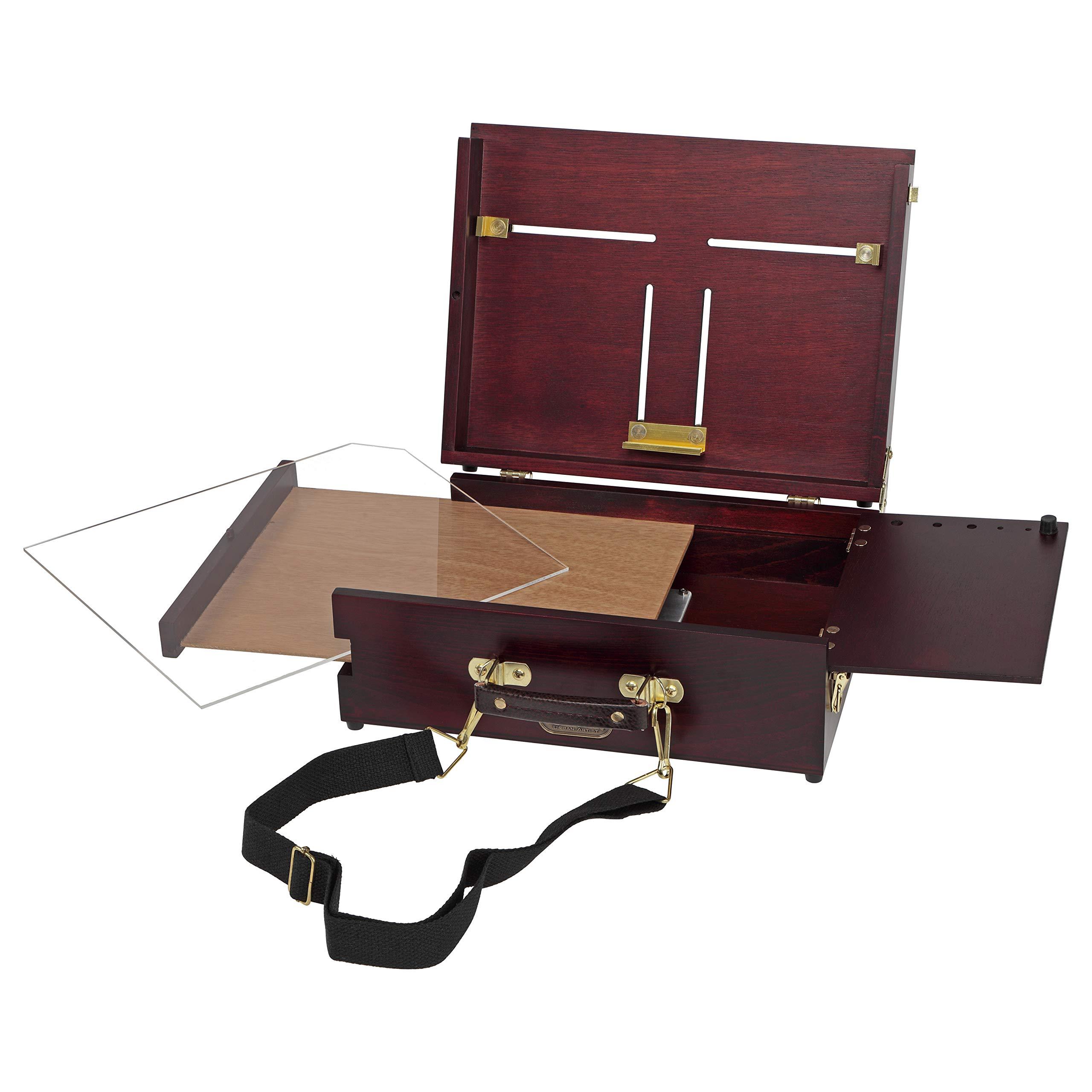 Soho Urban Artist Scout Pochade Box for Plein Air Painting Easel with Storage, Lightweight & Portable, Mahogany Finish - Image 1