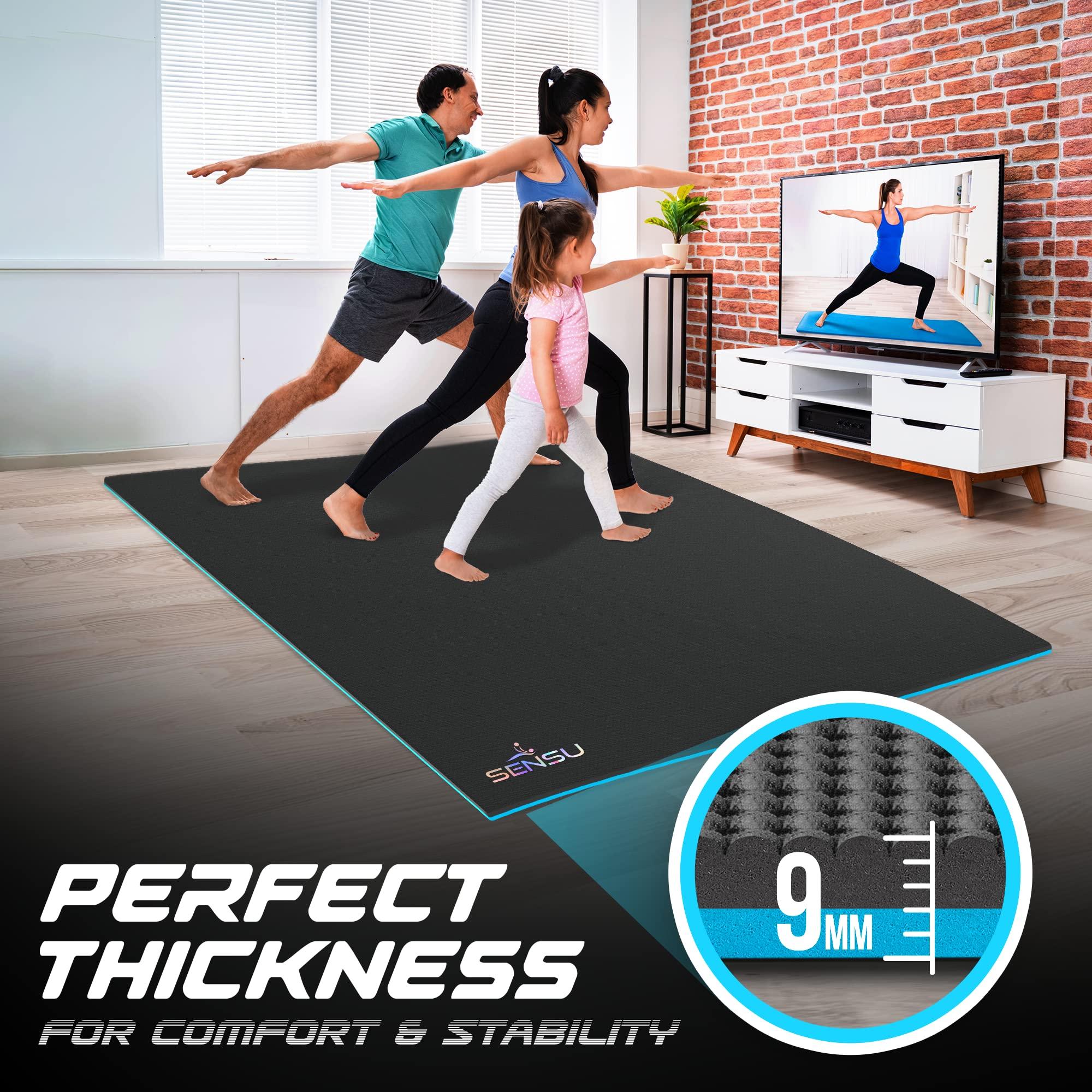 Sensu Large Yoga Mat - 7' x 5' x 9mm Extra Thick Yoga Mat for Men and Women - Non-Slip Surface for Extra Grip - Ideal for Hot Yoga, Pilates, Grounding and Meditation at Home or in Studios - Image 2