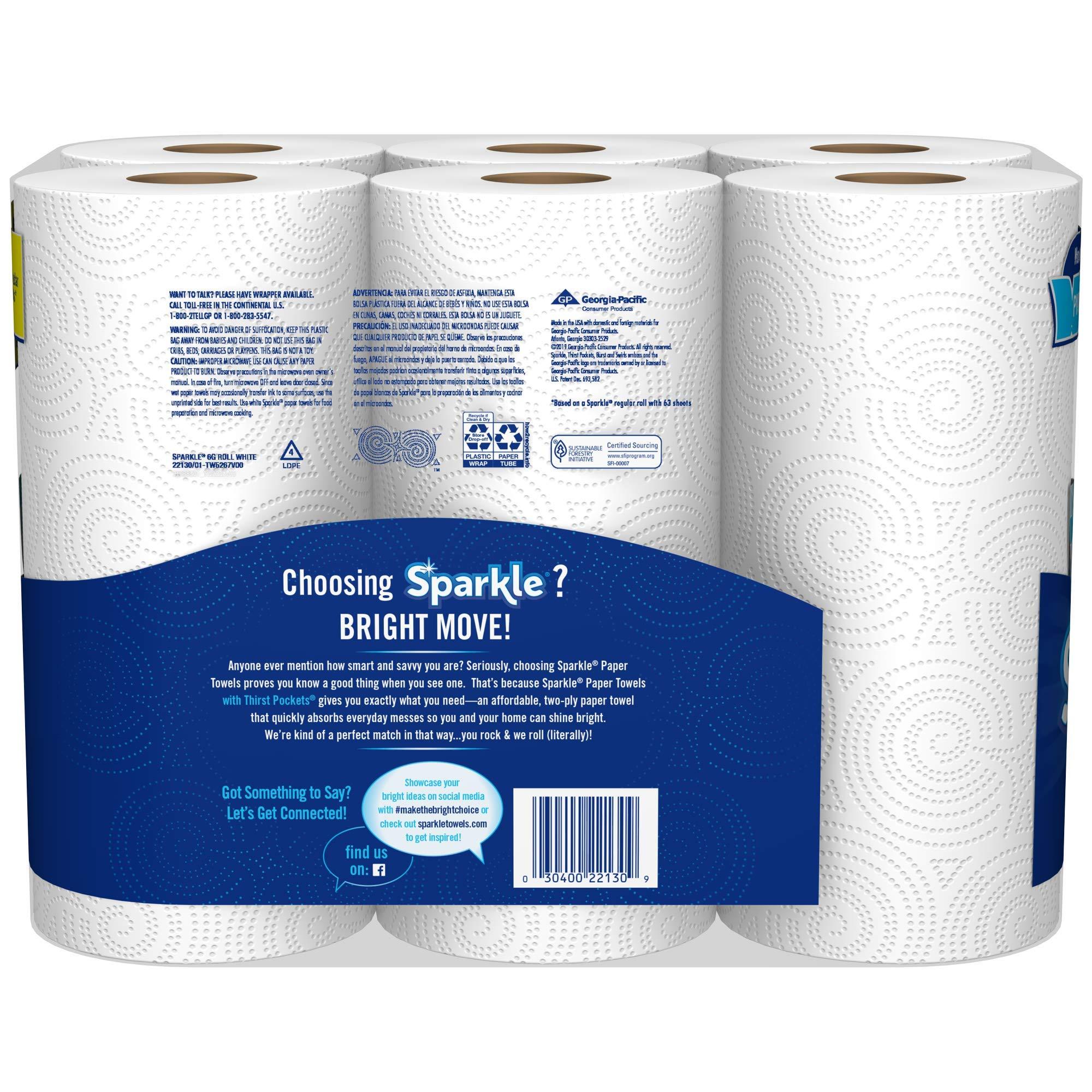 Sparkle Pick-A-Size Paper Towels, 6 Rolls = 11 Regular Rolls, Everyday Value Paper Towel With Full And Half Sheets - Image 2