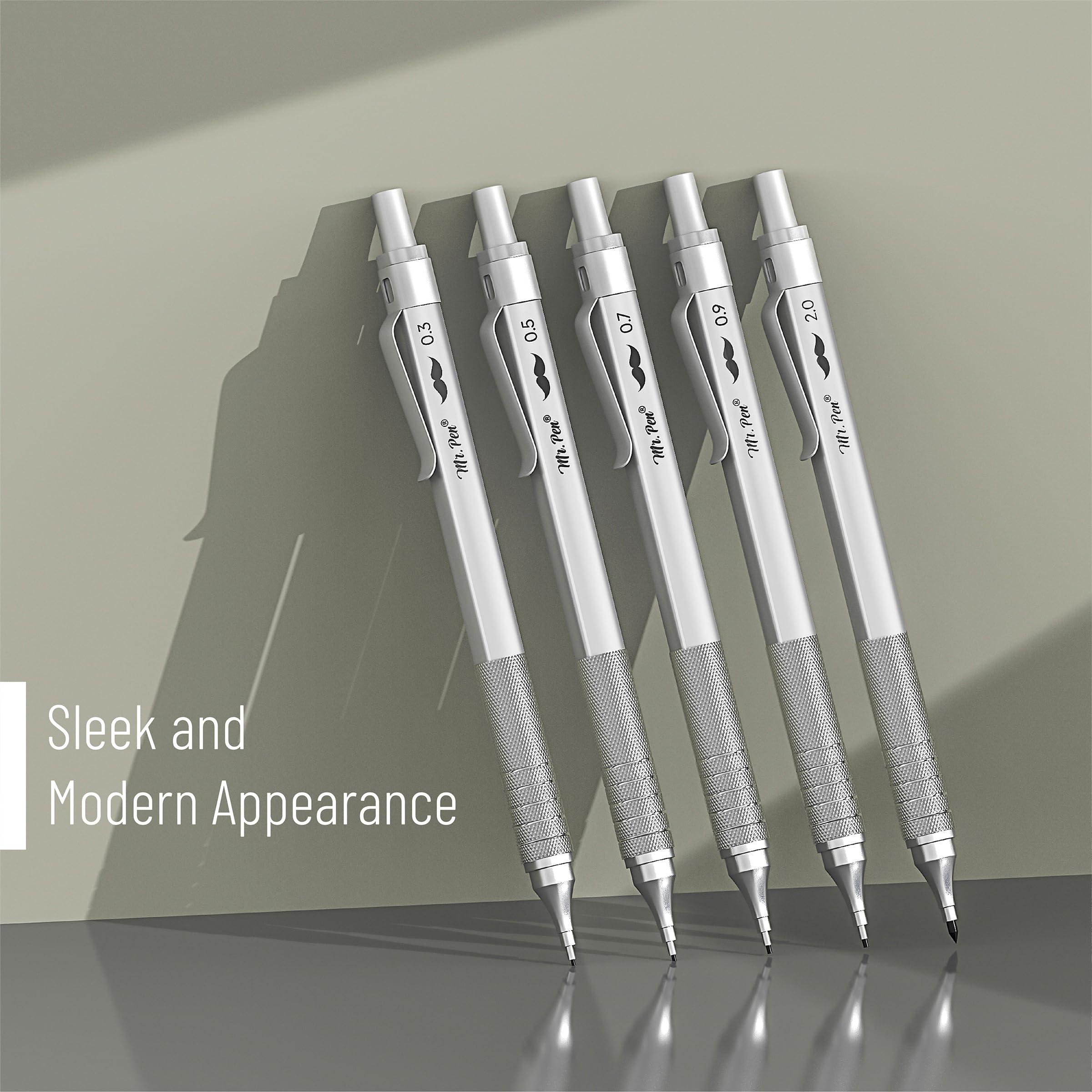 Mr. Pen- Metal Mechanical Pencil Set, 5 Sizes, 0.3, 0.5, 0.7, 0.9, 2mm, Mechanical Pencils, Sketching Pencils, Drafting Pencil, Mechanical Pencil Metal - Image 6