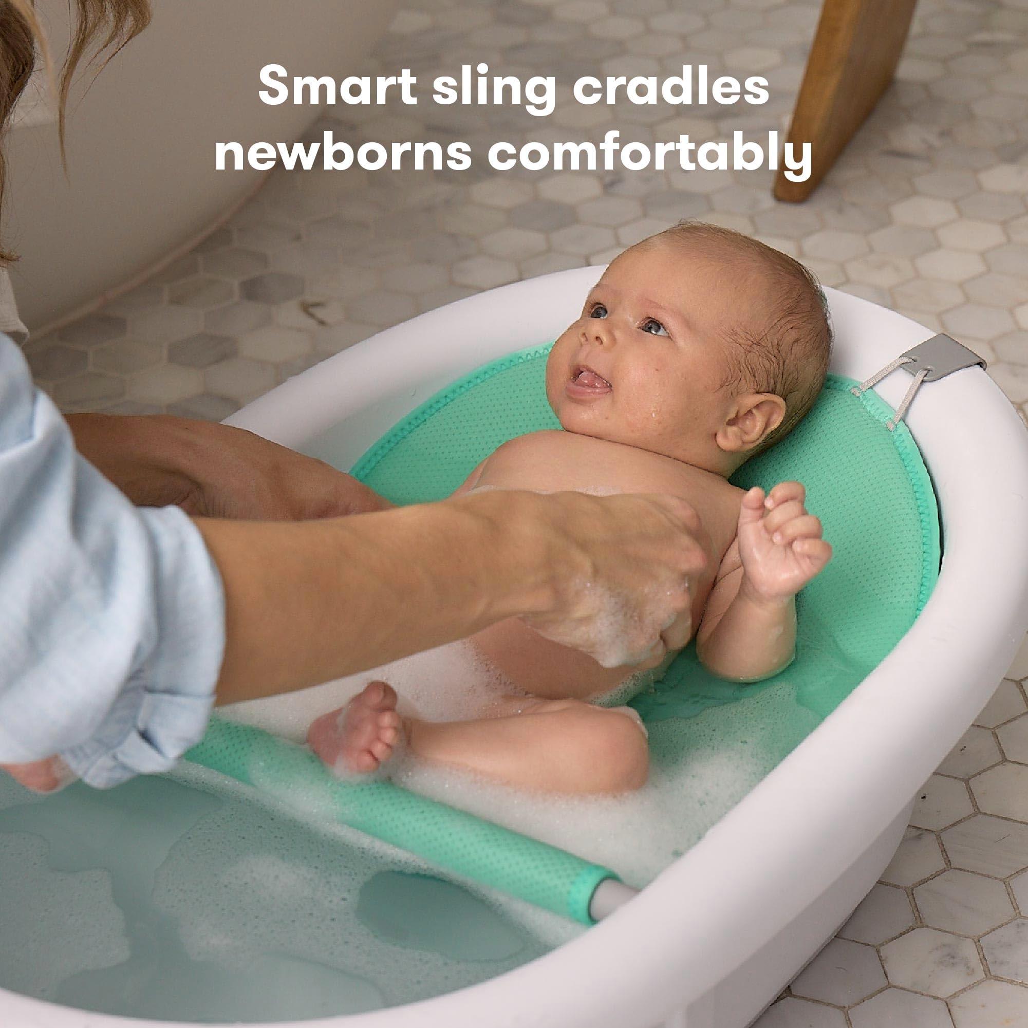 Frida Baby 4-in-1 Grow-with-Me Baby Bathtub, Baby Tub for Newborns to Toddler with Removable Bath Seat & Backrest for Bath Support in Tub - Image 3