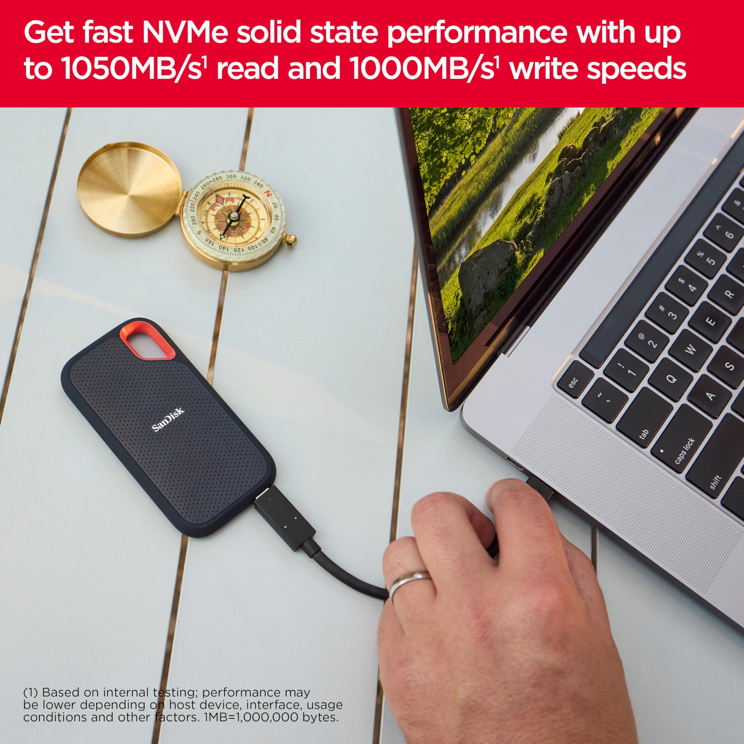 SanDisk 8TB Extreme Portable SSD - Up to 1050MB/s, USB-C, USB 3.2 Gen 2, IP65 Water and Dust Resistance, Updated Firmware - External Solid State Drive - SDSSDE61-8T00-G25 - Image 5