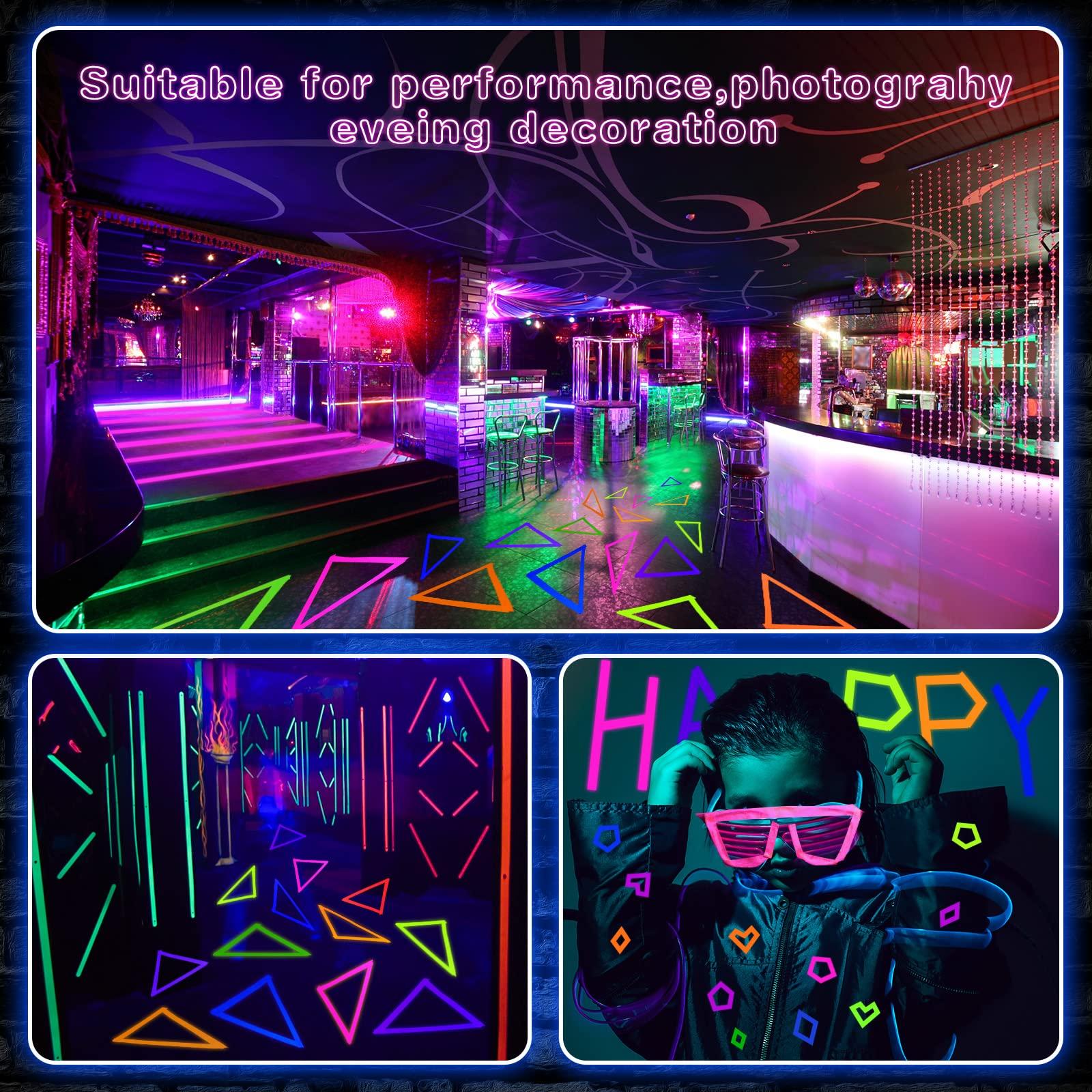 Whaline 6 Colors Neon Gaffer Cloth Tape, Fluorescent UV Blacklight Glow in The Dark Tape for UV Party (0.6 inch x 16.5 feet) - Image 6
