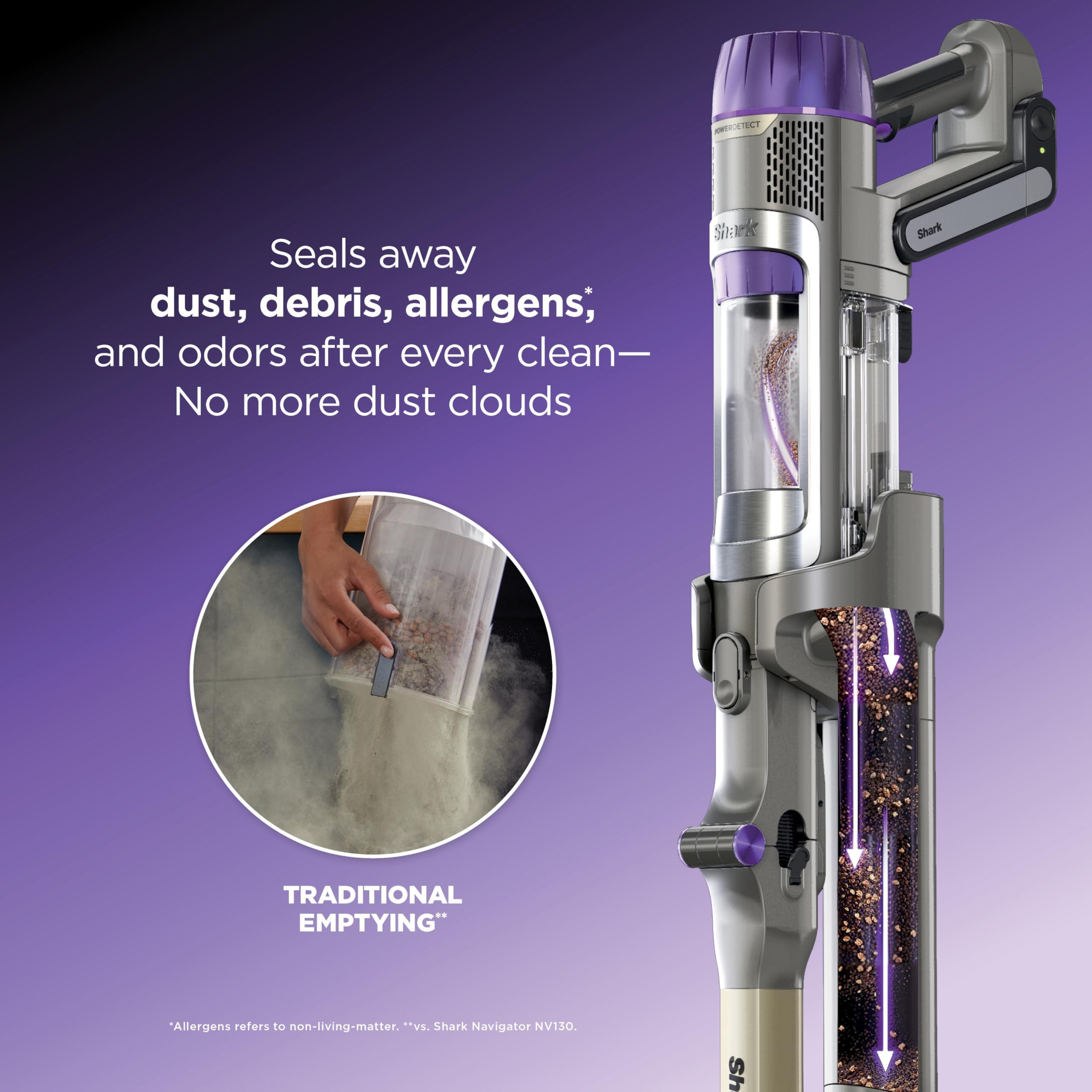 Shark Cordless Vacuum Cleaner with HEPA Filter, PowerDetect Clean & Empty, Powerful Suction, Auto-Empty System, Pet Hair Pickup, Carpets & Hardfloor, Dark Gray, IP3251 - Image 3