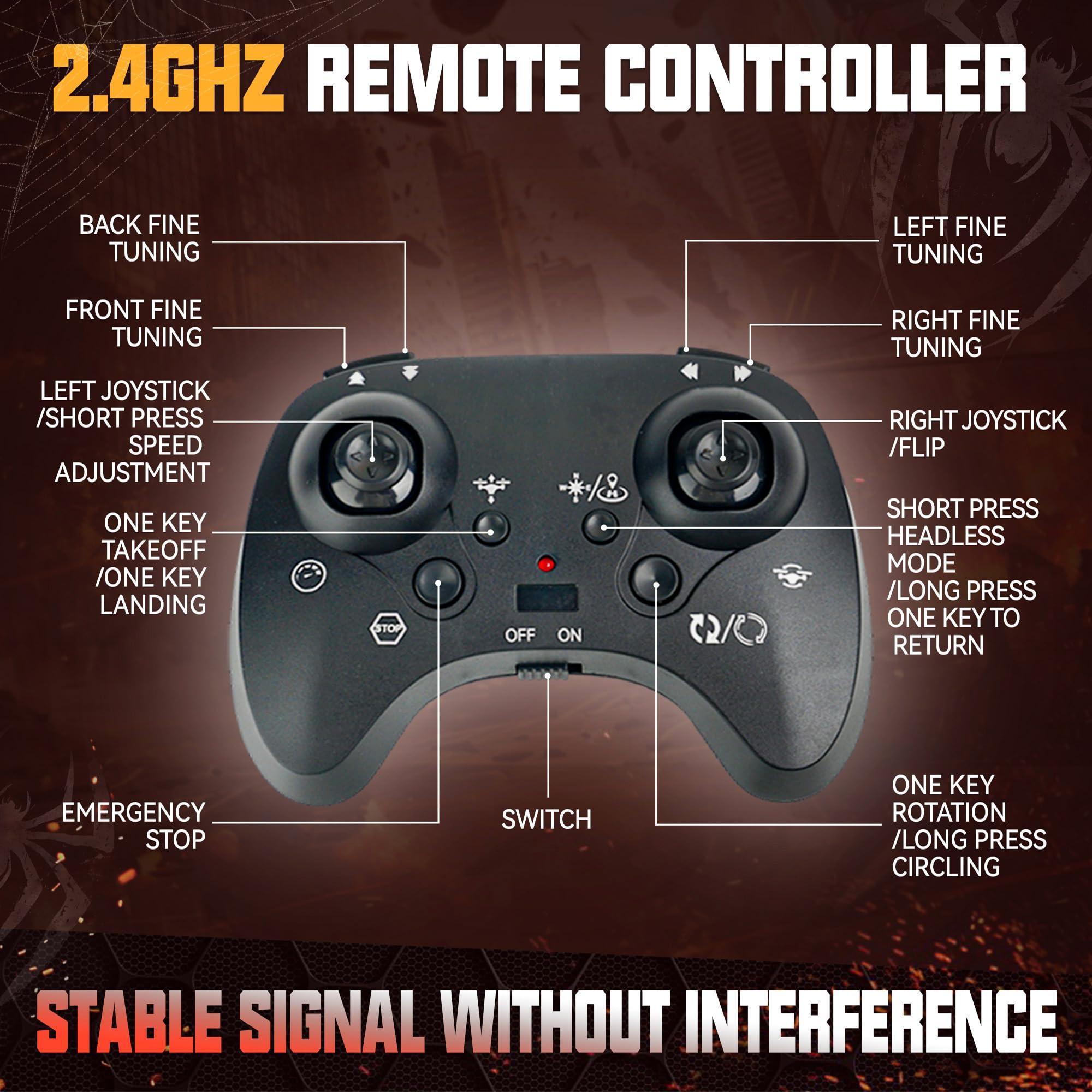 BEZGAR Drones for Kids | 2.4GHZ RC Plane, Spider Toys for Boys, Remote Control Spider, Remote Control Airplane, RC Helicopter, 360° Flip Fighter Jet Toy, Toys for ages 8-13 - Image 3
