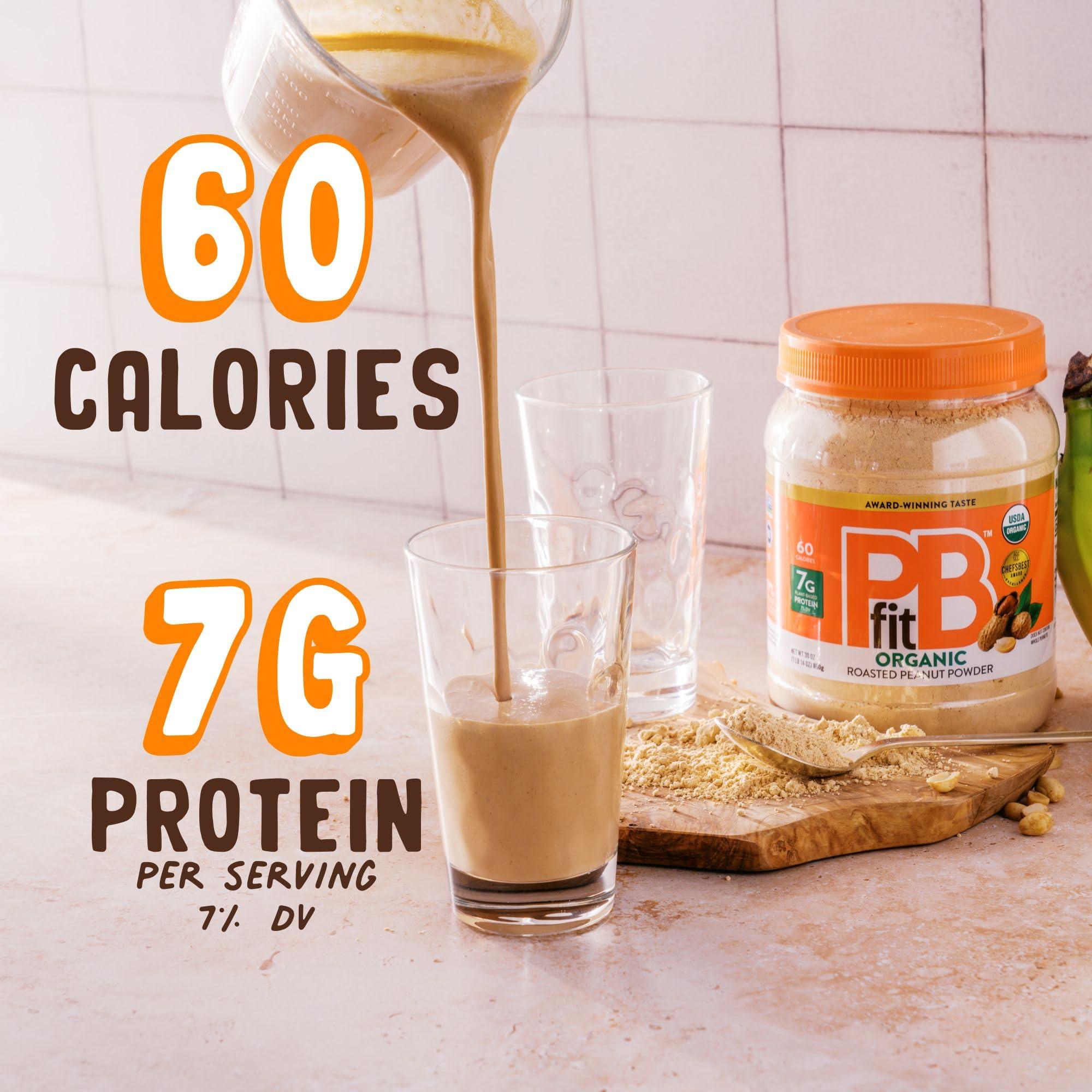 PBfit 30 Ounce Organic Peanut Butter Powder, Powdered Peanut Spread from Real Roasted Pressed Peanuts, 7g of Protein 7% DV, Gluten-Free, 60 calories, 87% less fat (Pack of 1) - Image 3