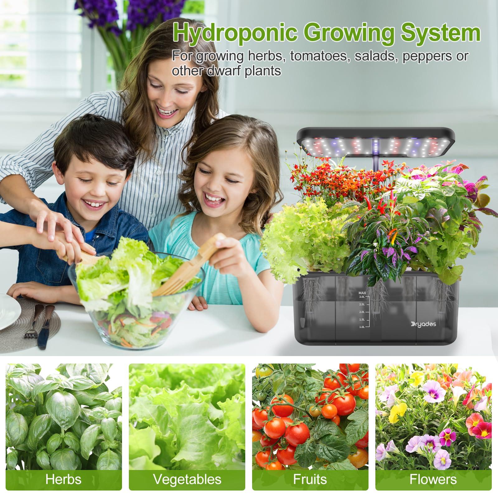 DRYADES Hydroponics Growing System Indoor Garden, 8 Pods Indoor Herb Garden Kit Countertop with LED Grow Light Quiet Smart Water Pump for Home Kitchen Office, Gift Ideas for Women Men - Image 8
