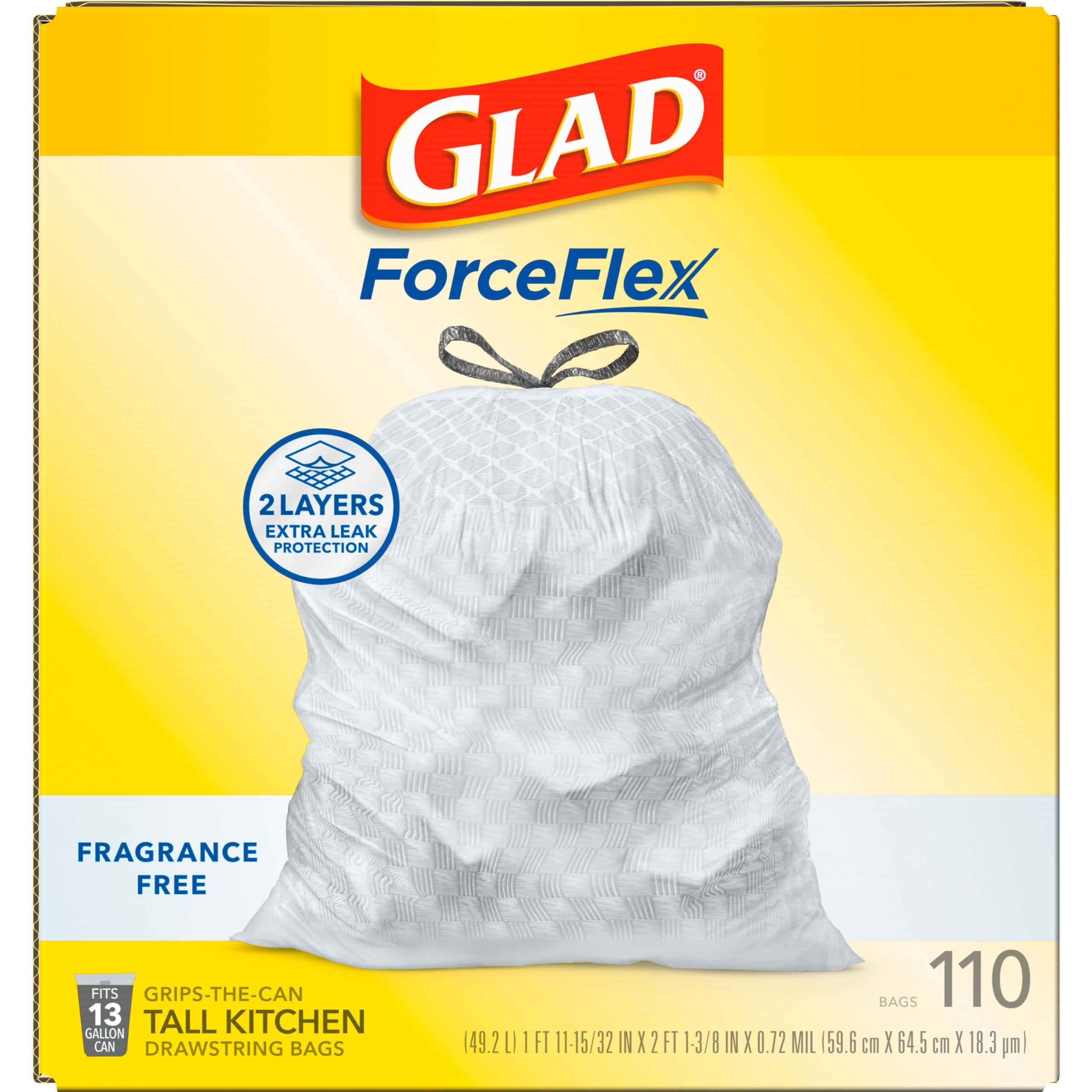 Glad ForceFlex Tall Kitchen Trash Bags, 13 Gal, Fragrance Free, 110 Ct (Package May Vary) - Image 10