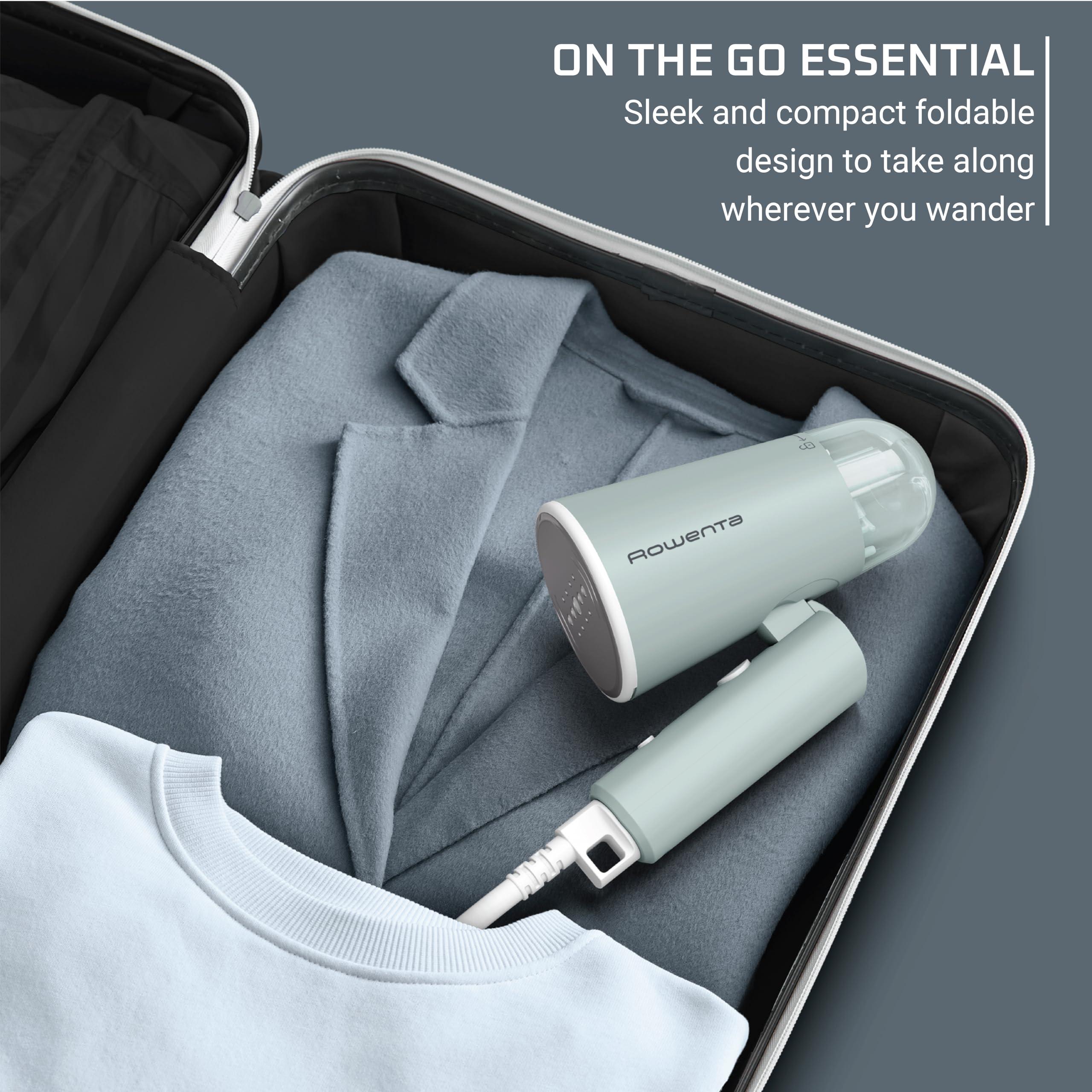 Rowenta Mini Travel Steamer for Clothes, Portable Handheld Steamer with 2.3 Oz Tank, Foldable, 1100 Watts, Ironing, Travel Essentials, Green, DR1014 - Image 8